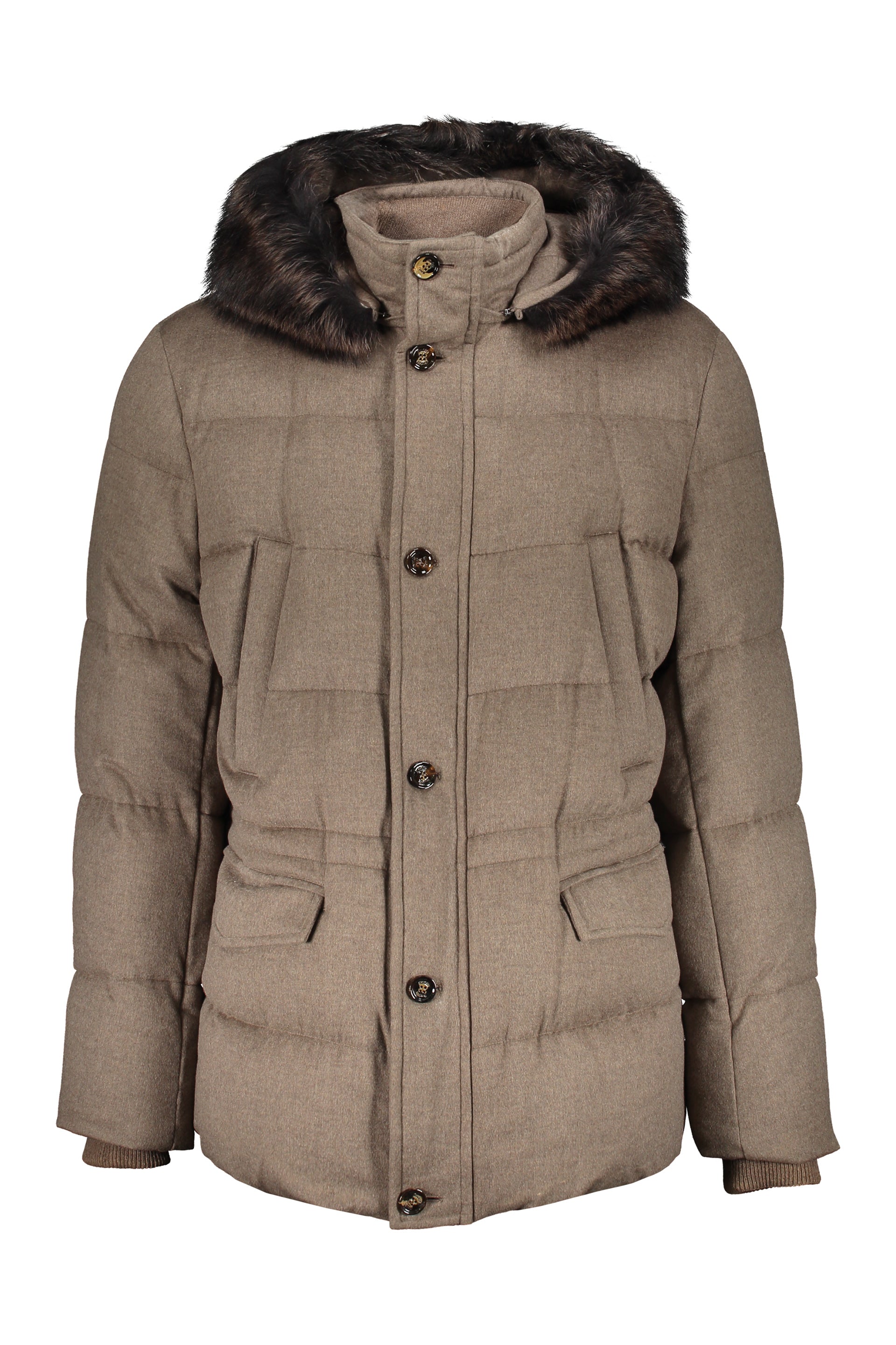 Down jacket with hood
