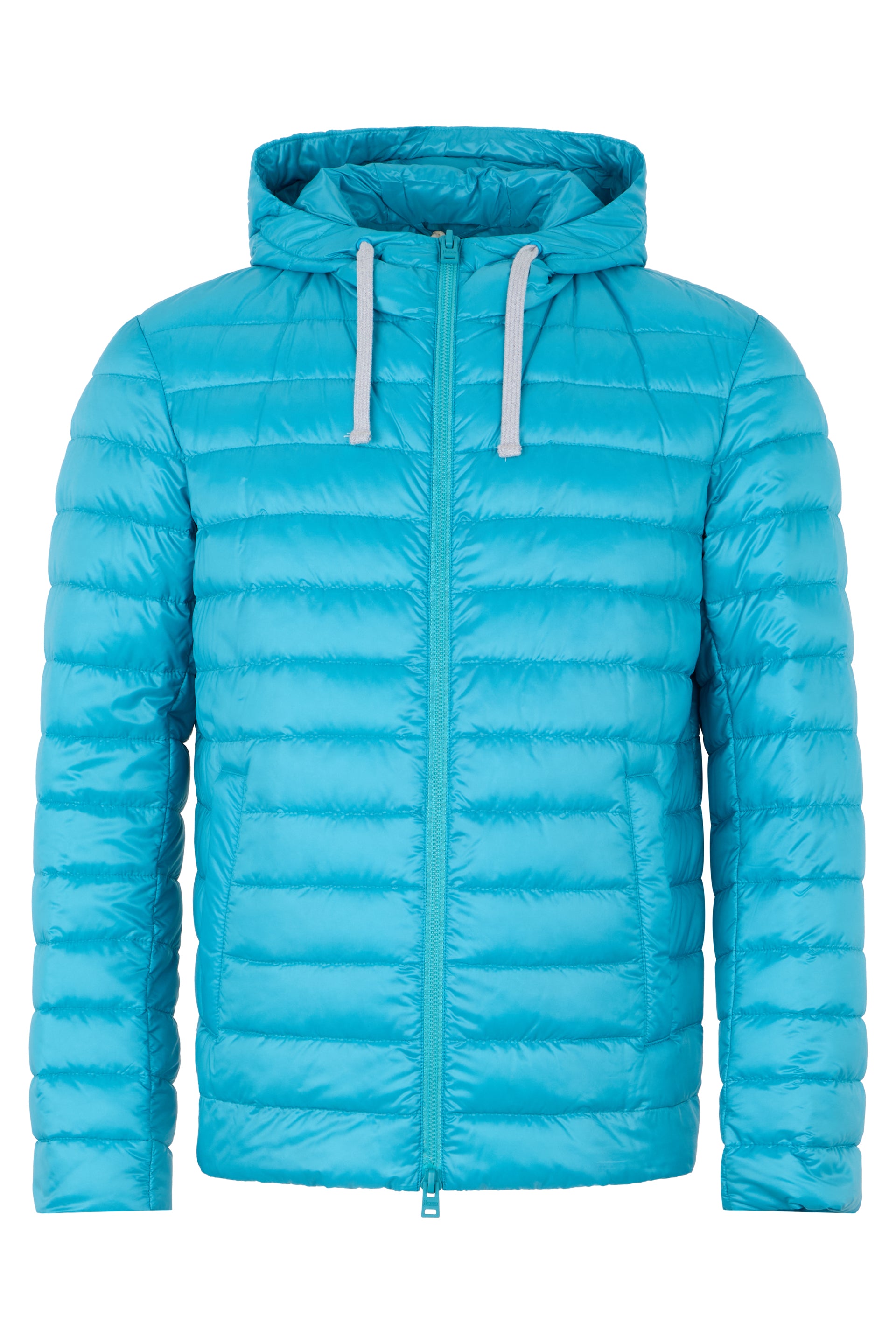 Padded jacket in blue color with hood