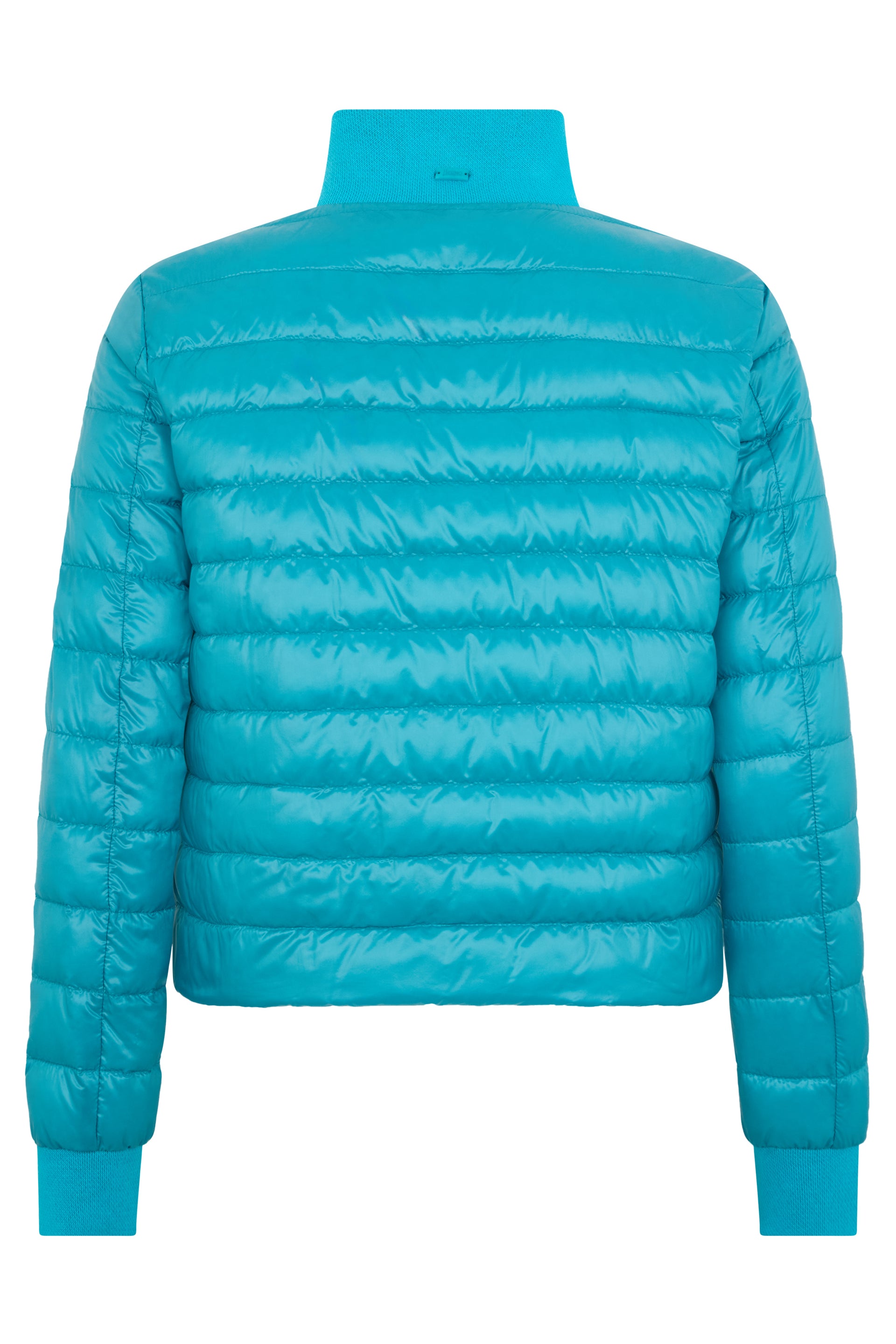Light blue quilted jacket with zip