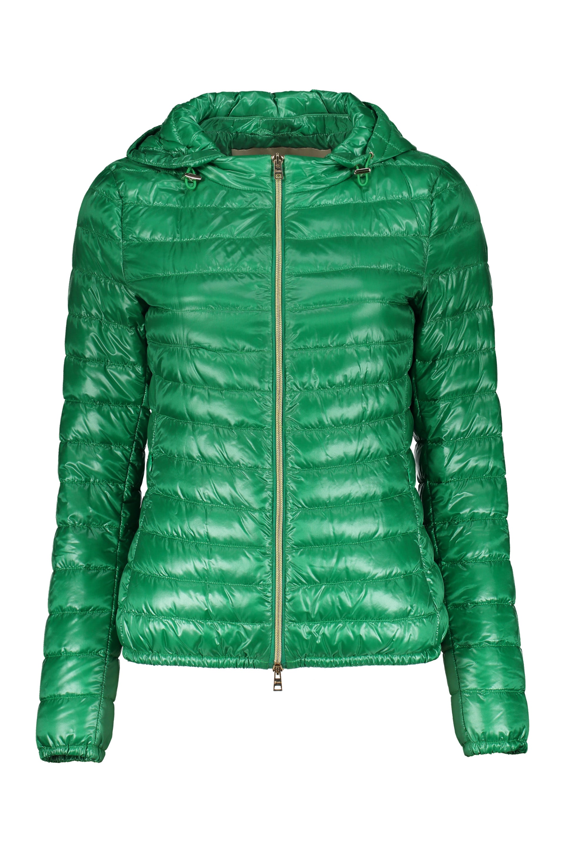 Light green jacket with hood and zip