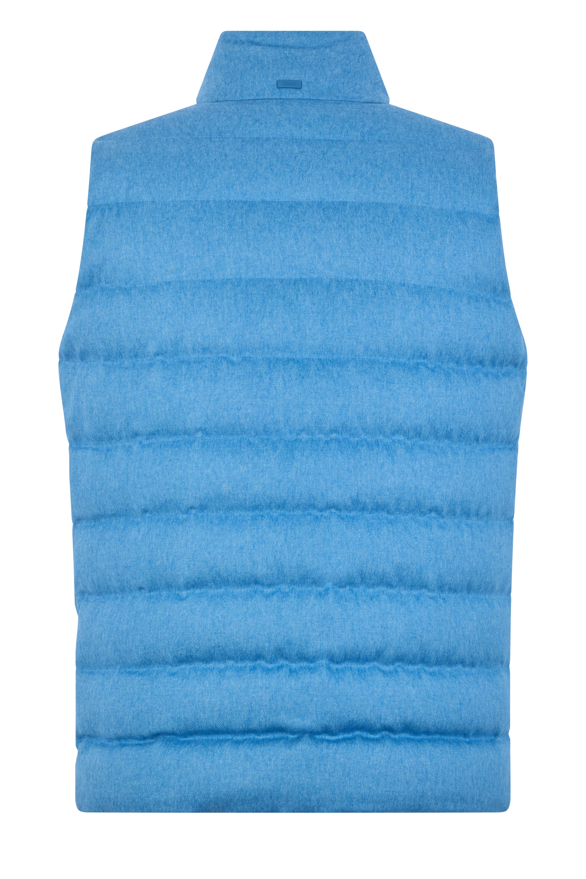 Blue padded gilet with zipper and casual design