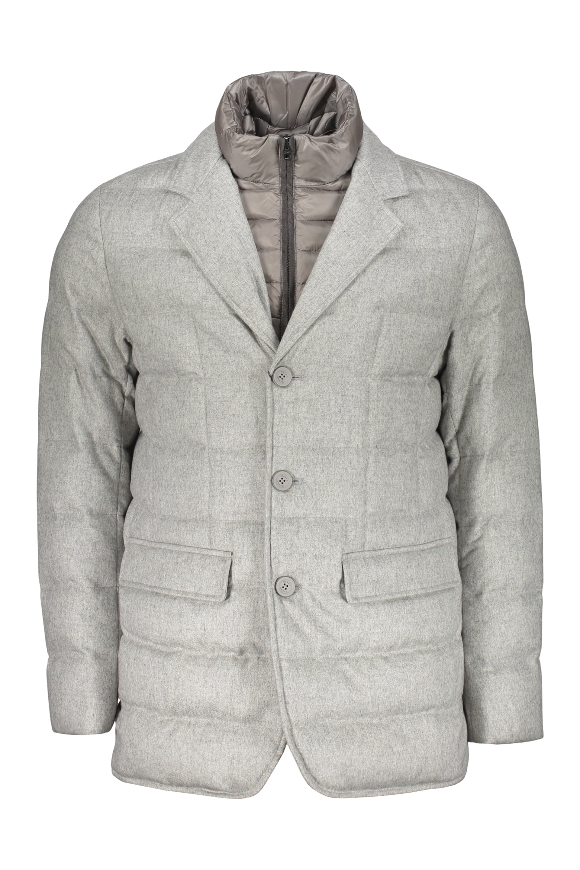 Light gray padded jacket elegant and modern