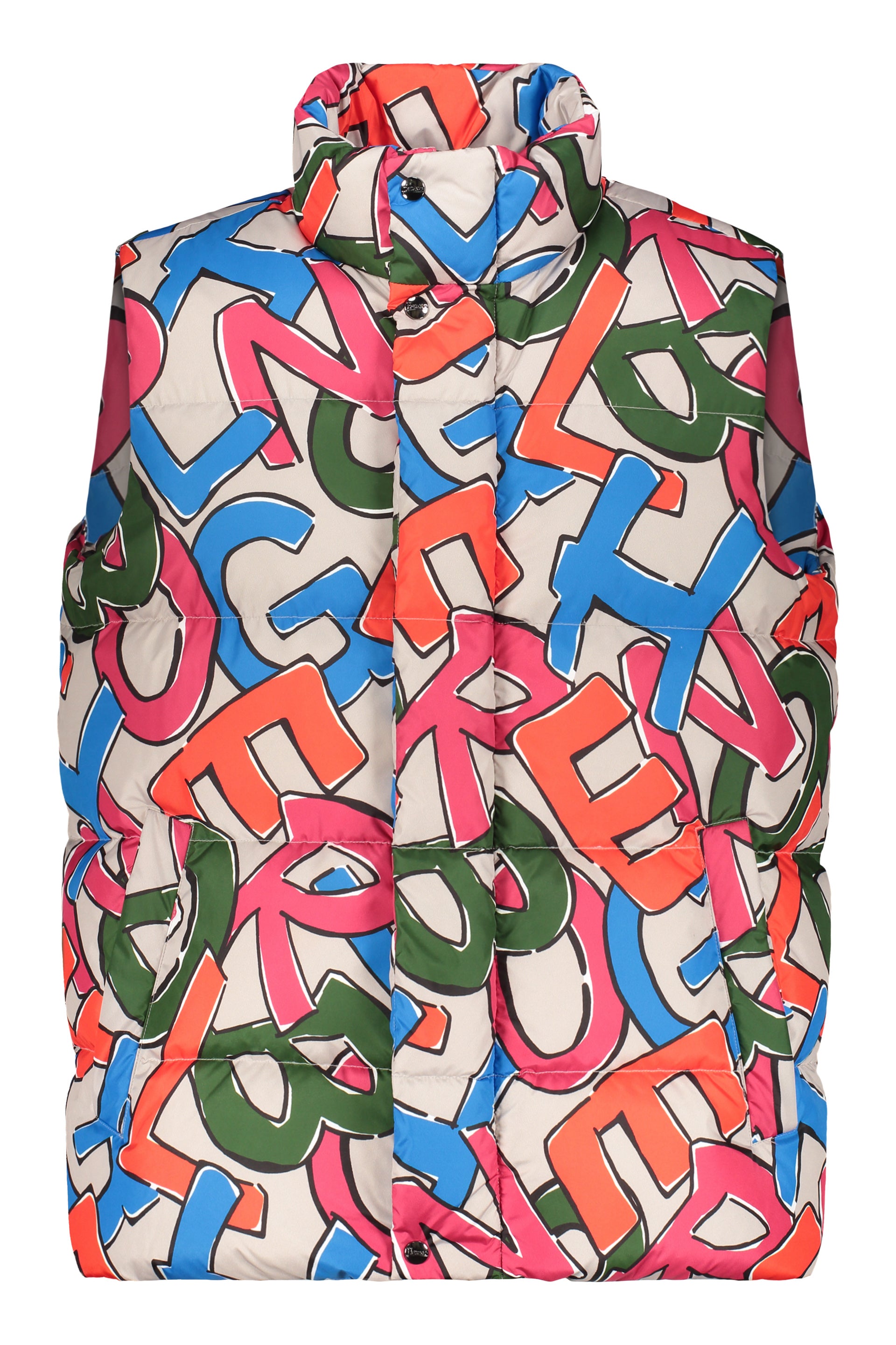 Colored winter vest with logo print