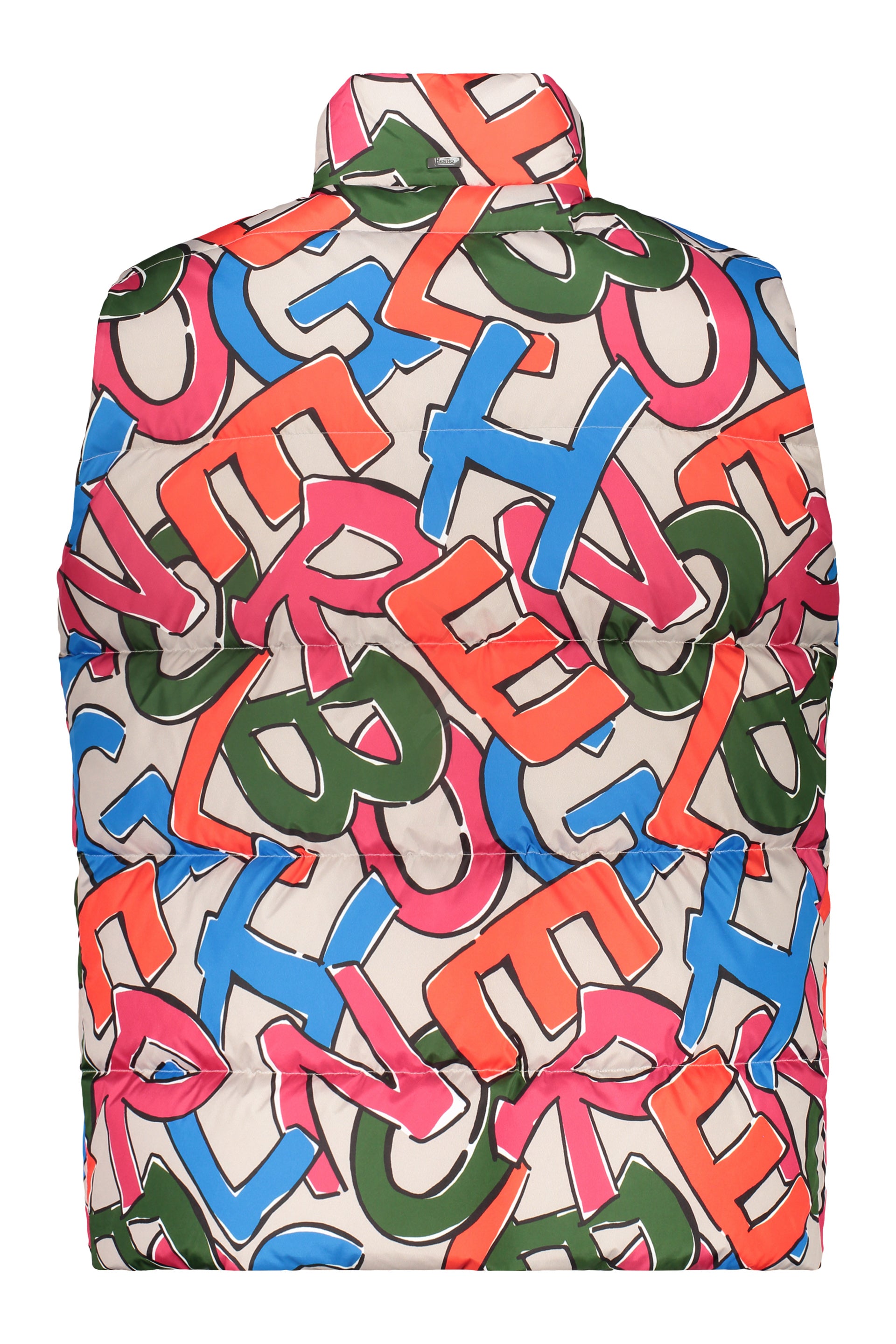 Colored winter vest with logo print