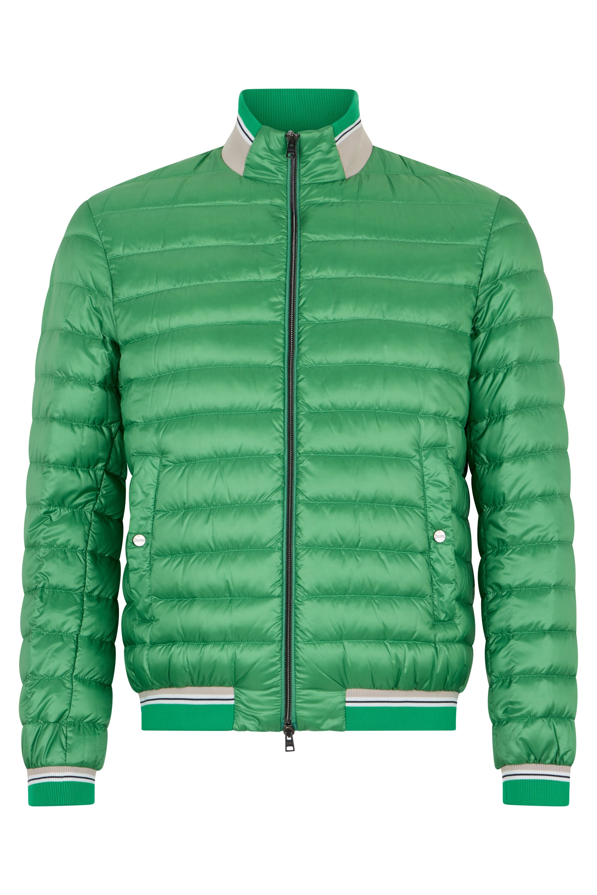 Padded jacket in green color, casual and versatile