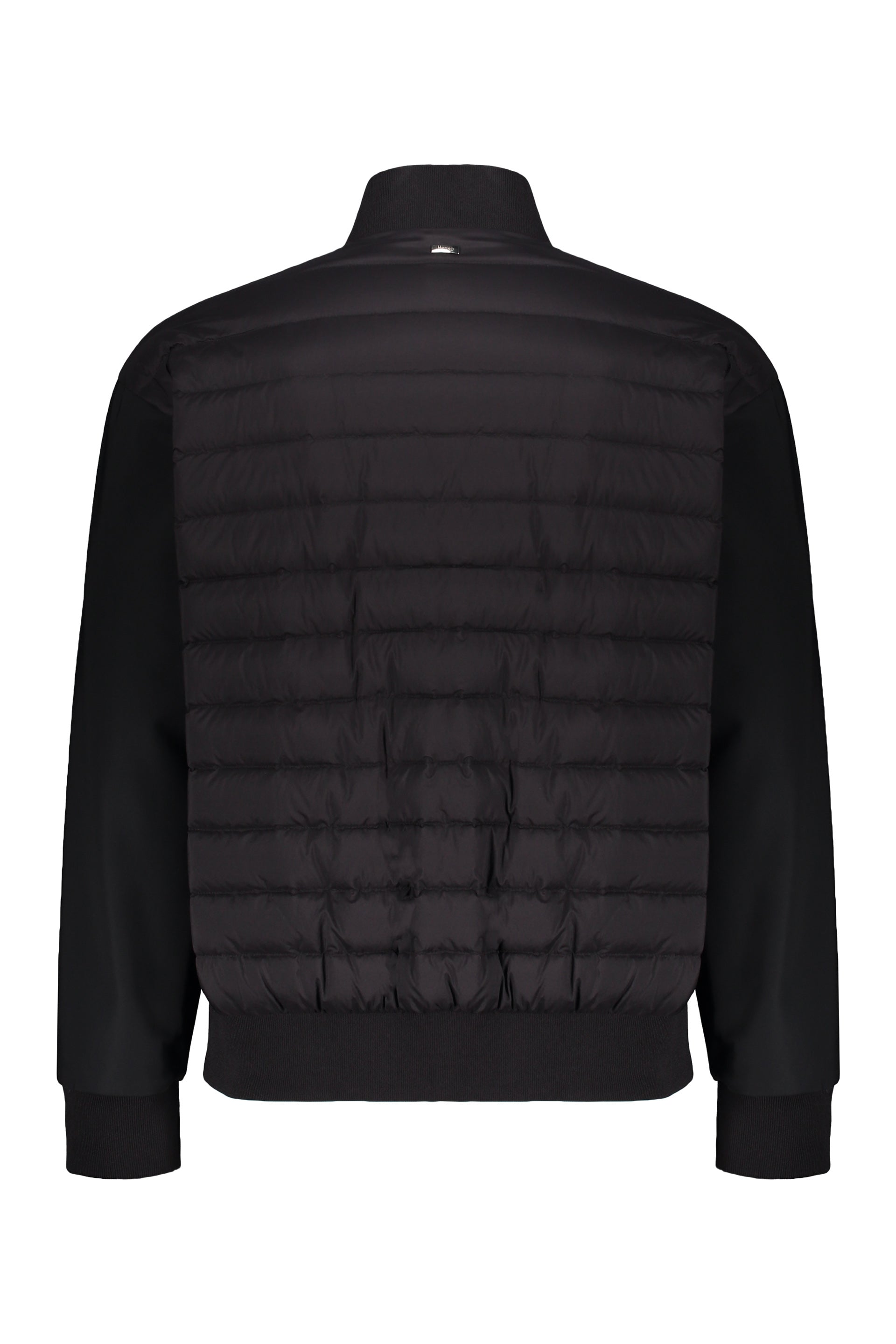 Elegant black padded bomber with pockets