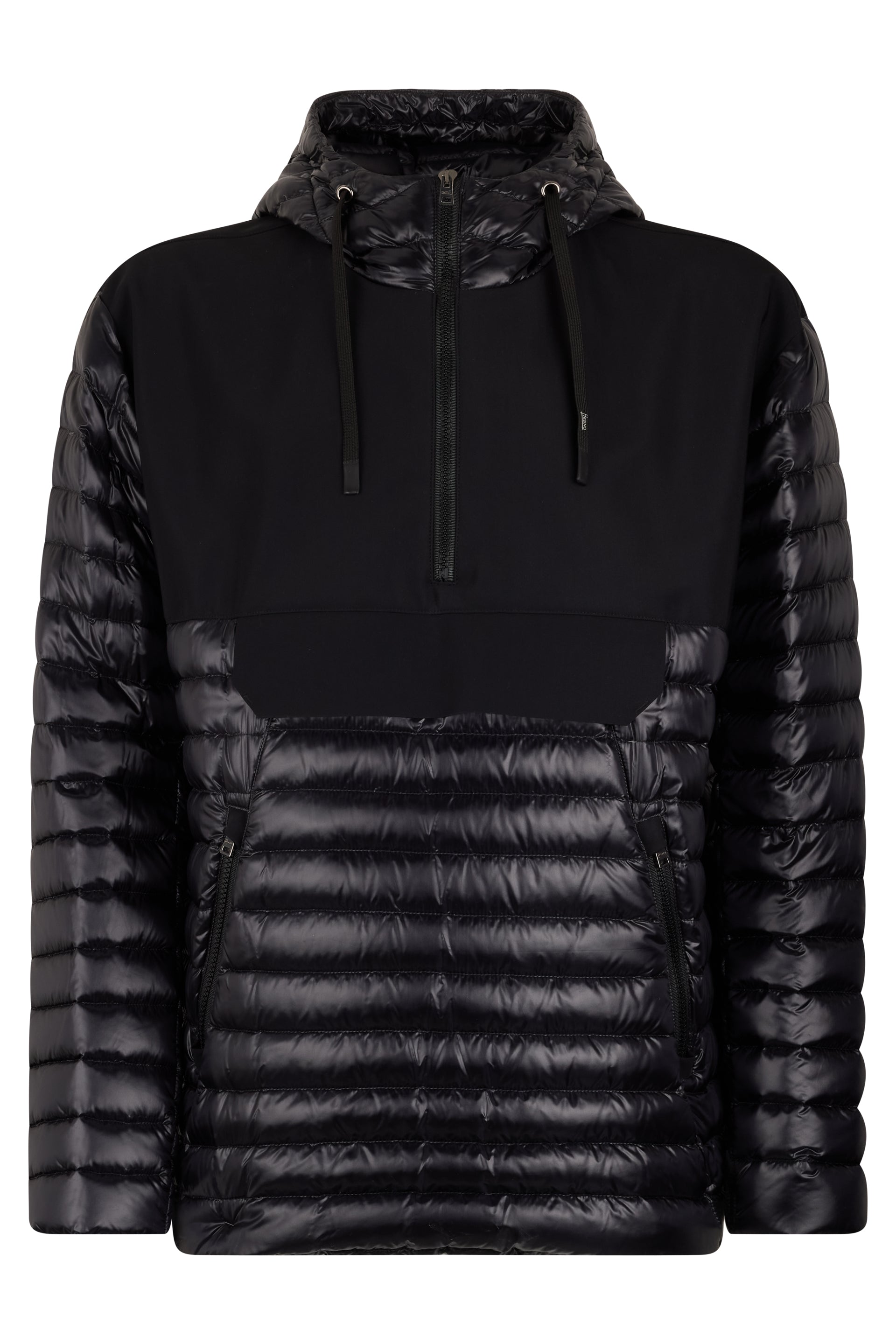 Black winter jacket with a shiny finish and modern and versatile design