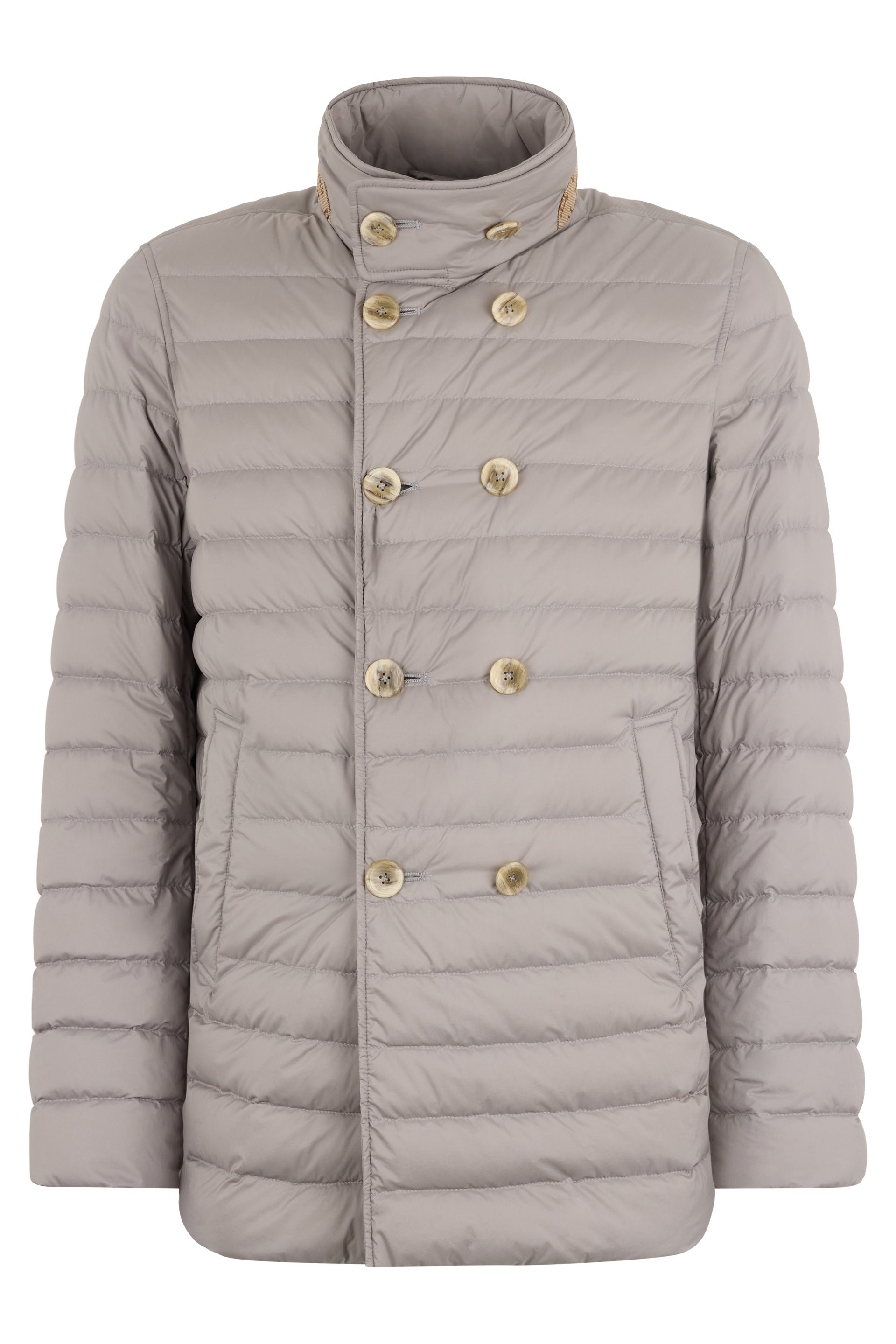 Gray padded jacket, modern and versatile design