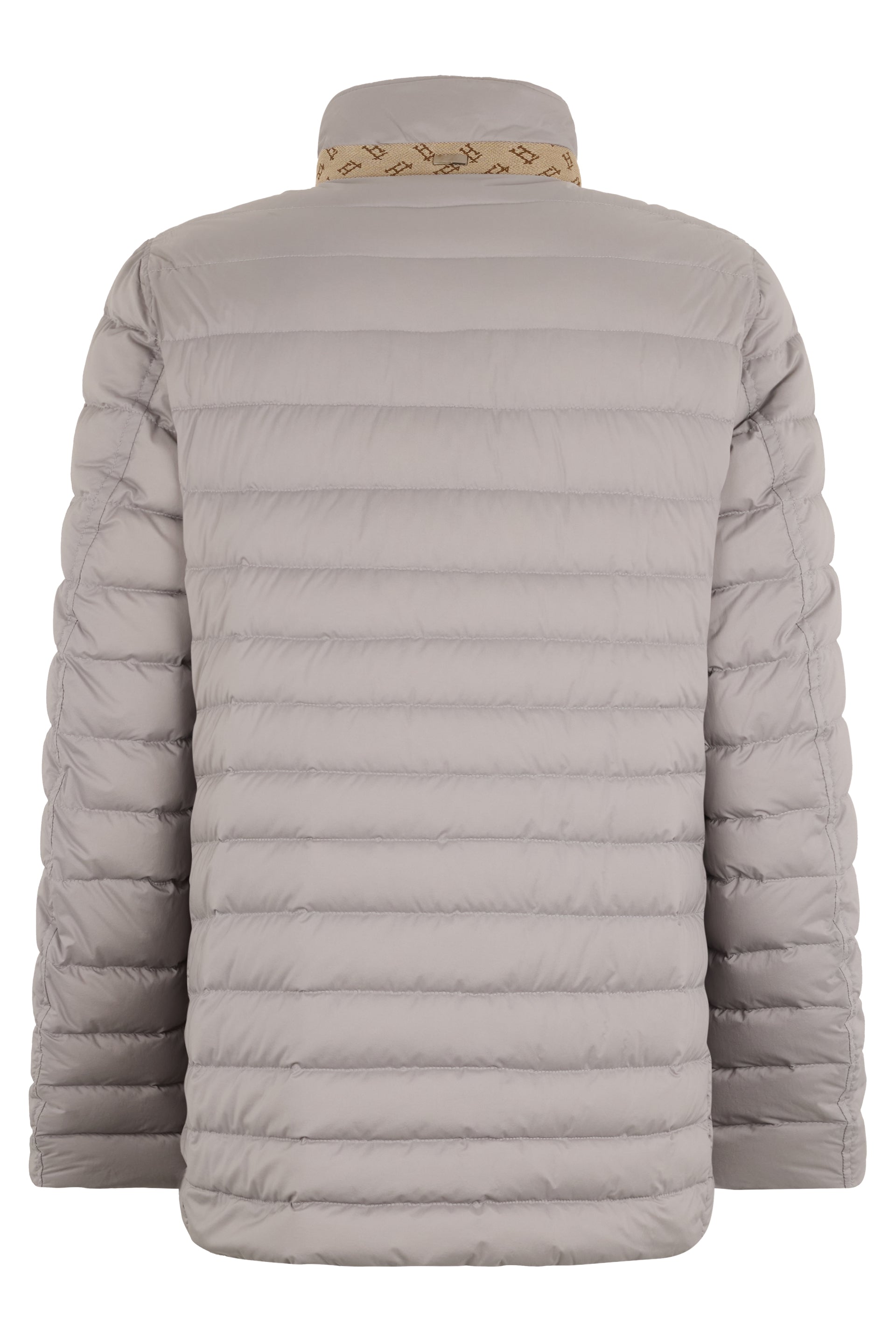 Gray padded jacket, modern and versatile design