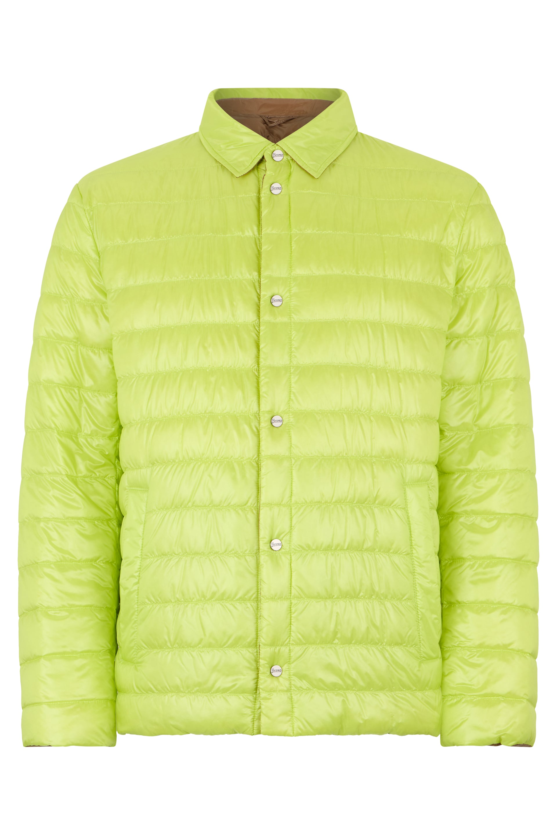 Green lime padded jacket with quilted pattern