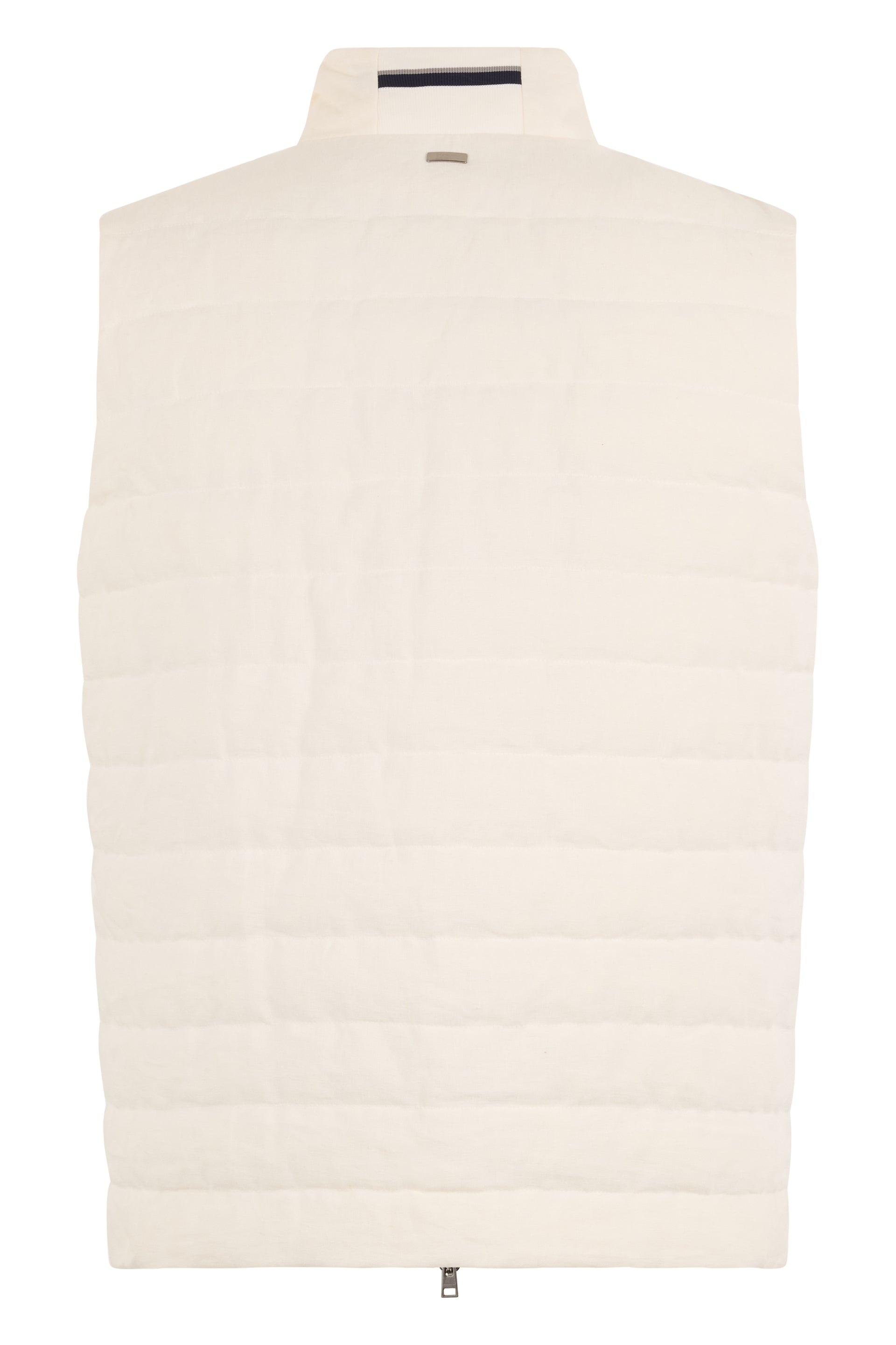 White cream-colored vest without sleeves, modern and versatile