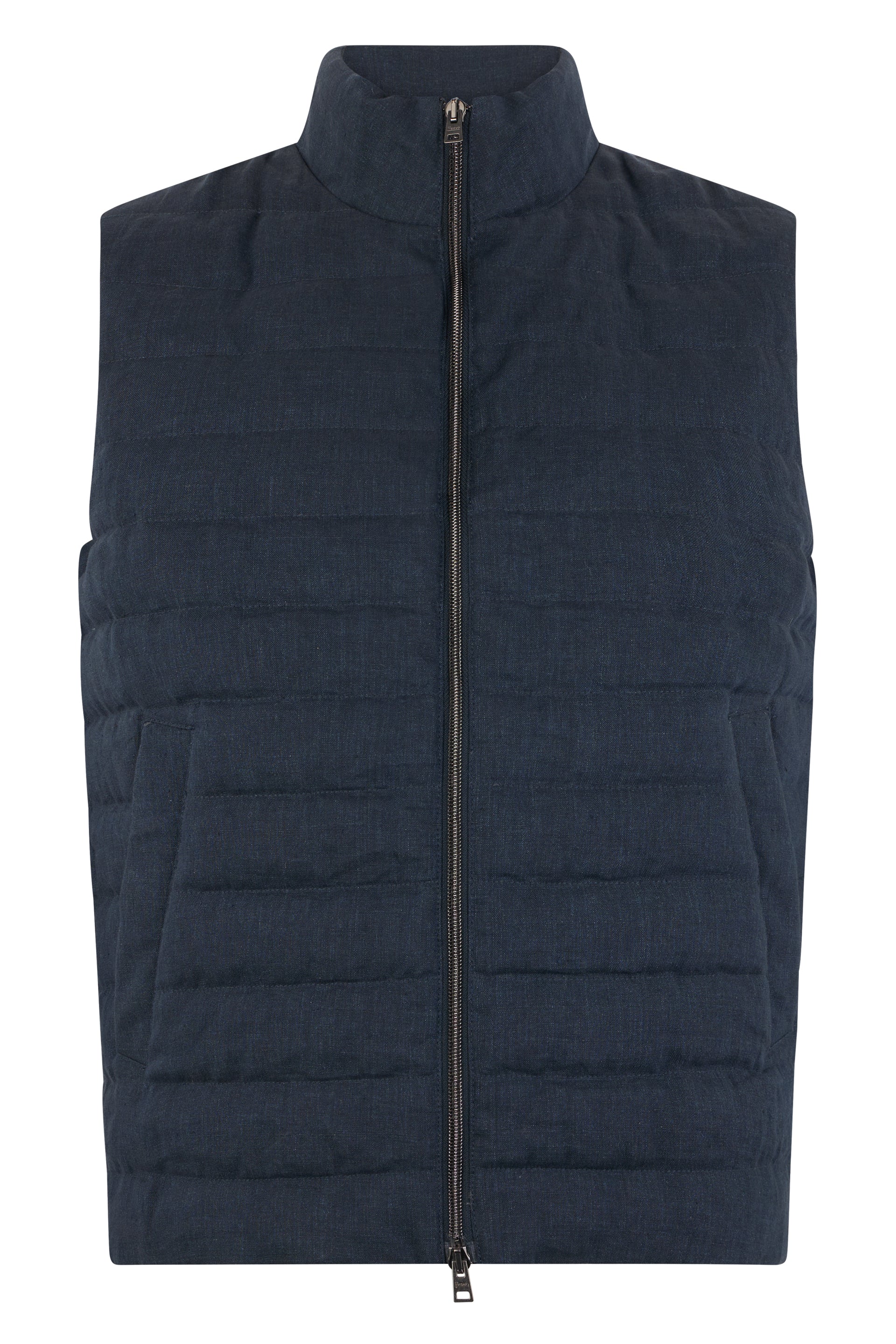 Dark blue padded gilet with zip