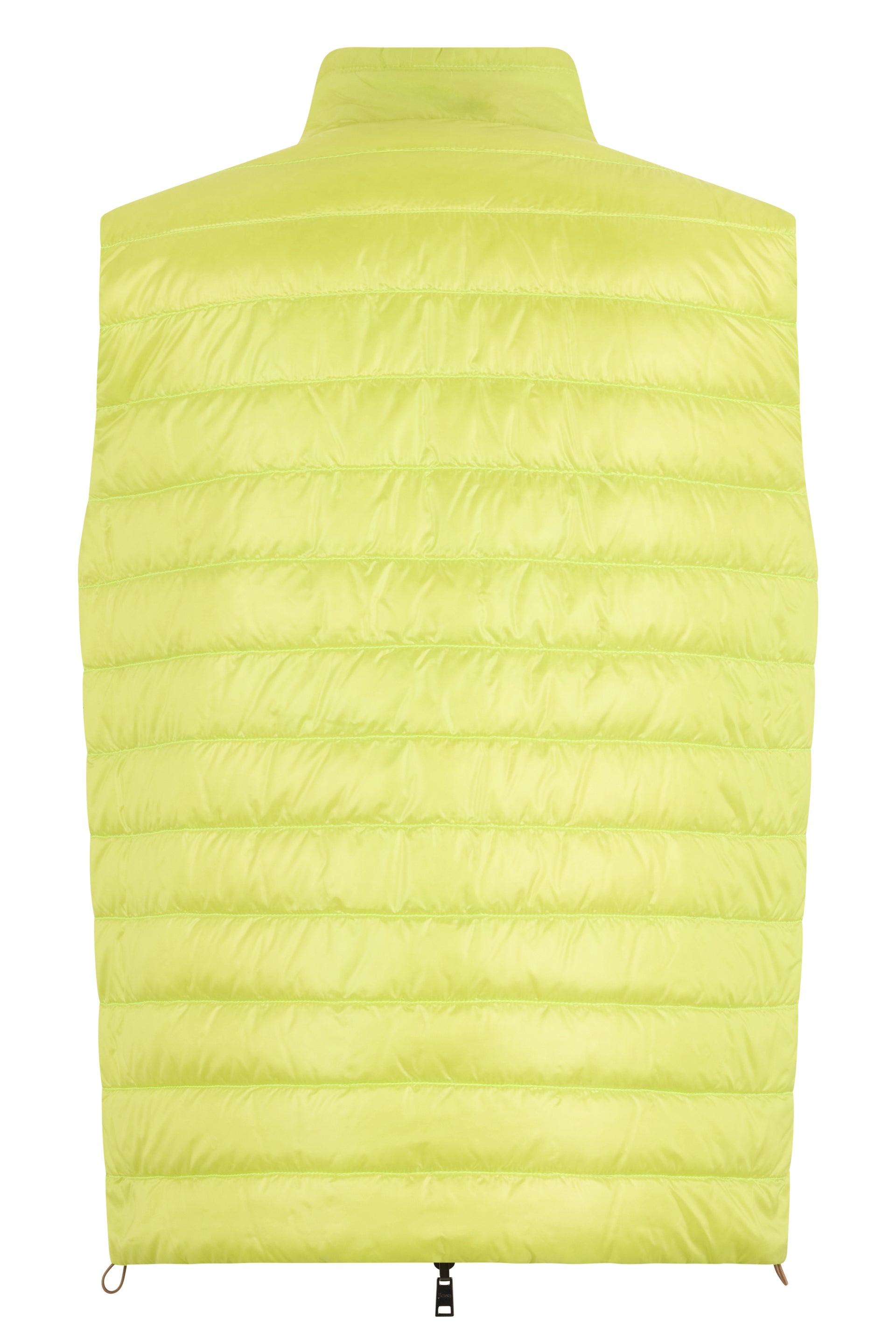 Yellow padded gilet with zip in versatile and casual design