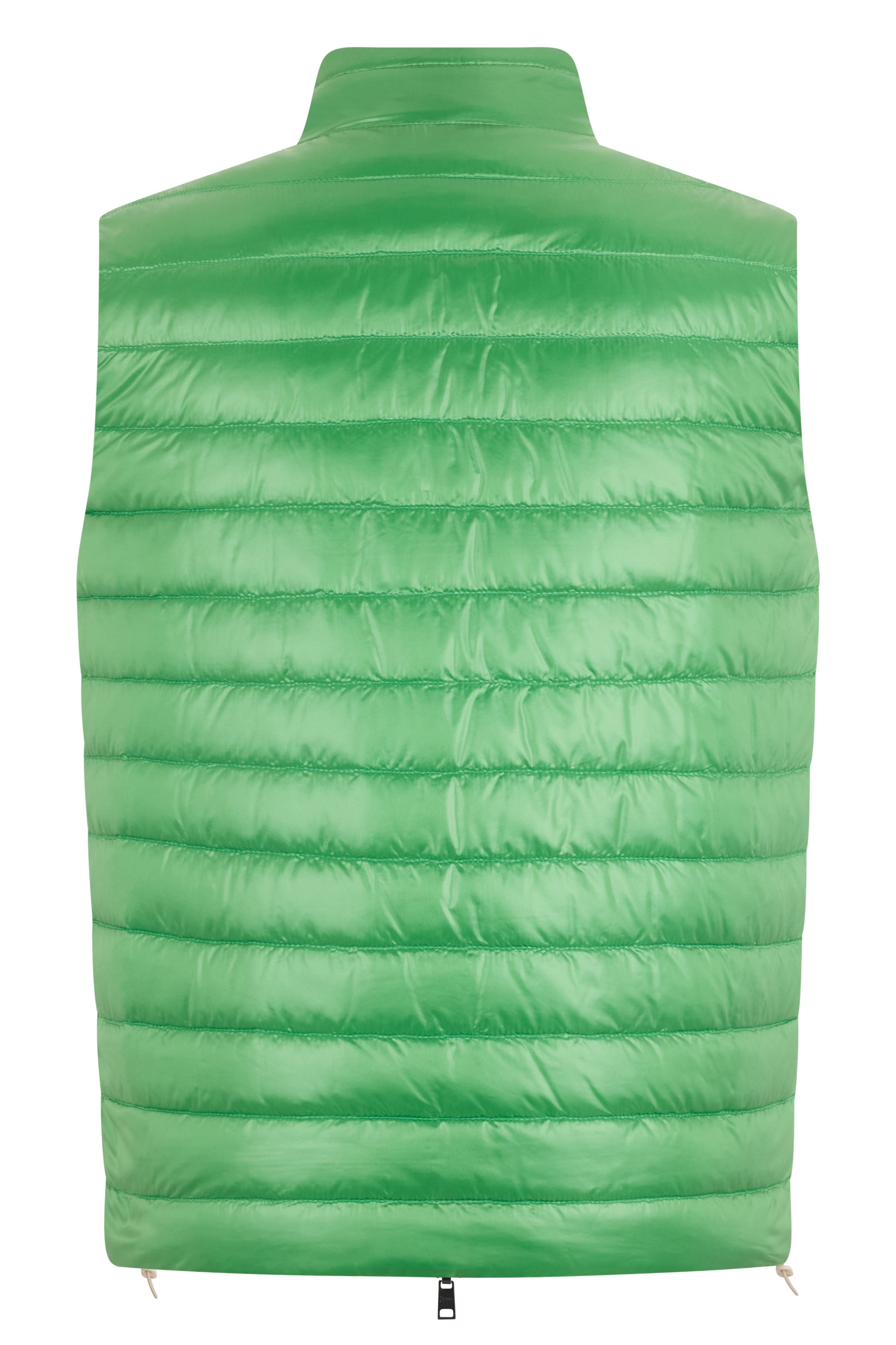 Green padded gilet with a minimalist and versatile design