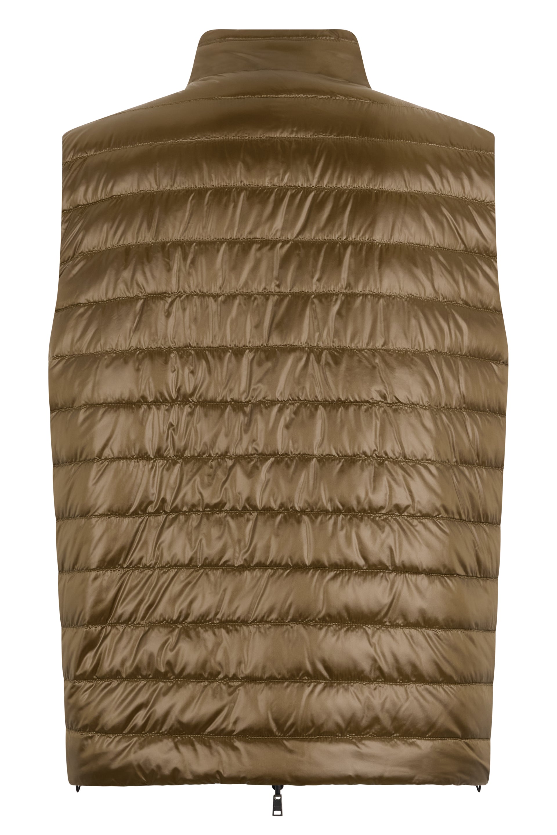 Padded gilet in khaki color with elegant zip