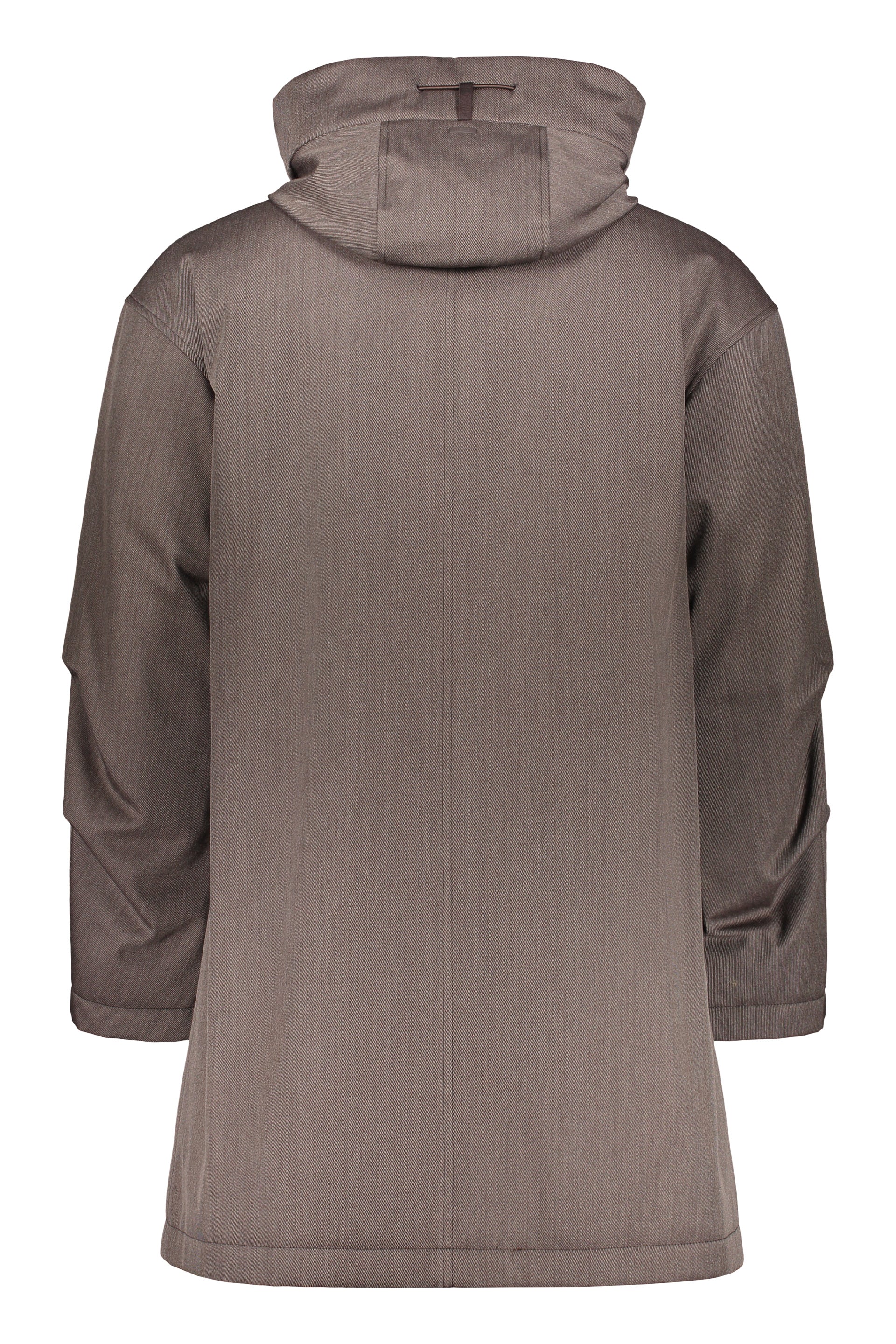 Hooded full-zip down jacket