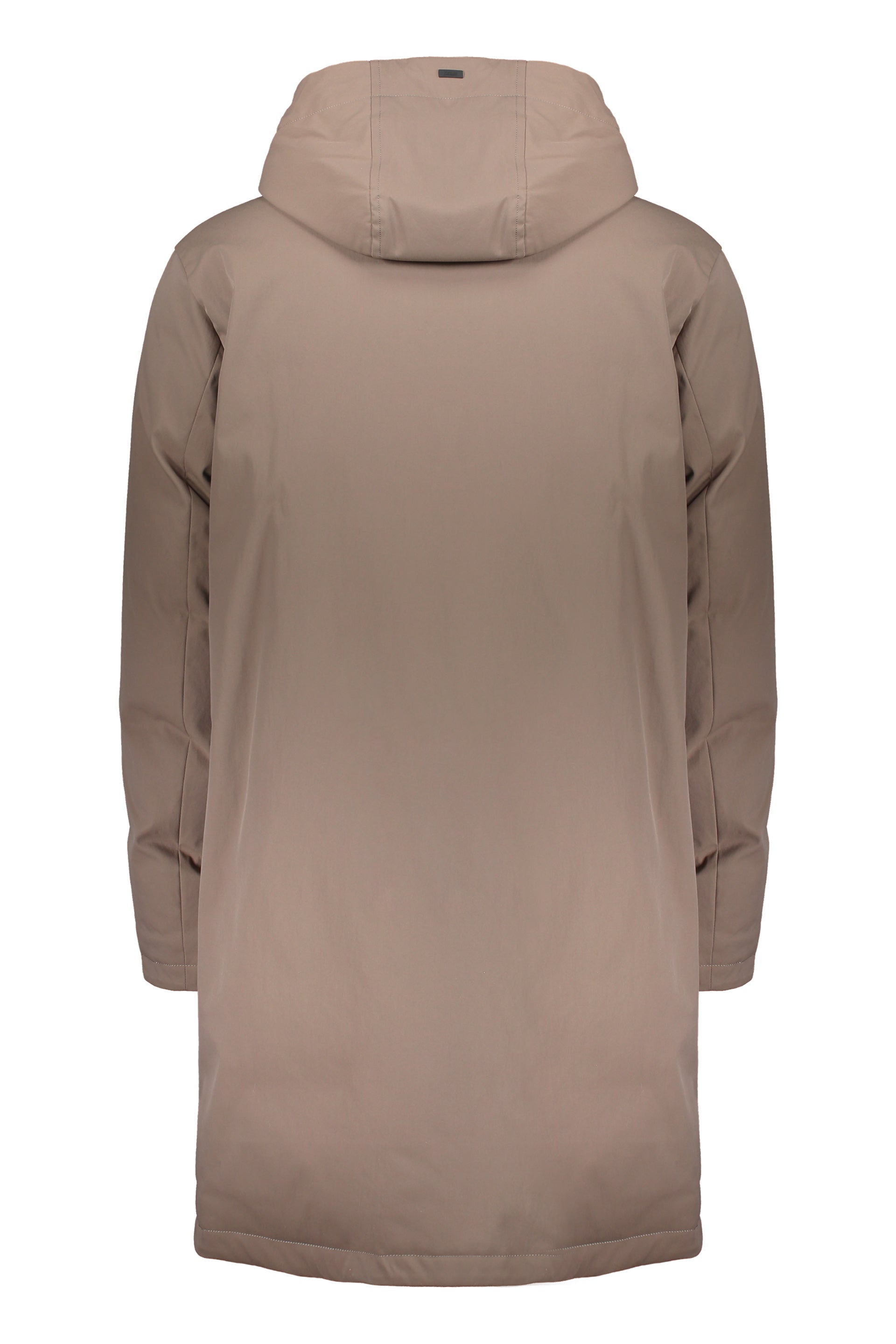 Beige jacket with hood and pockets