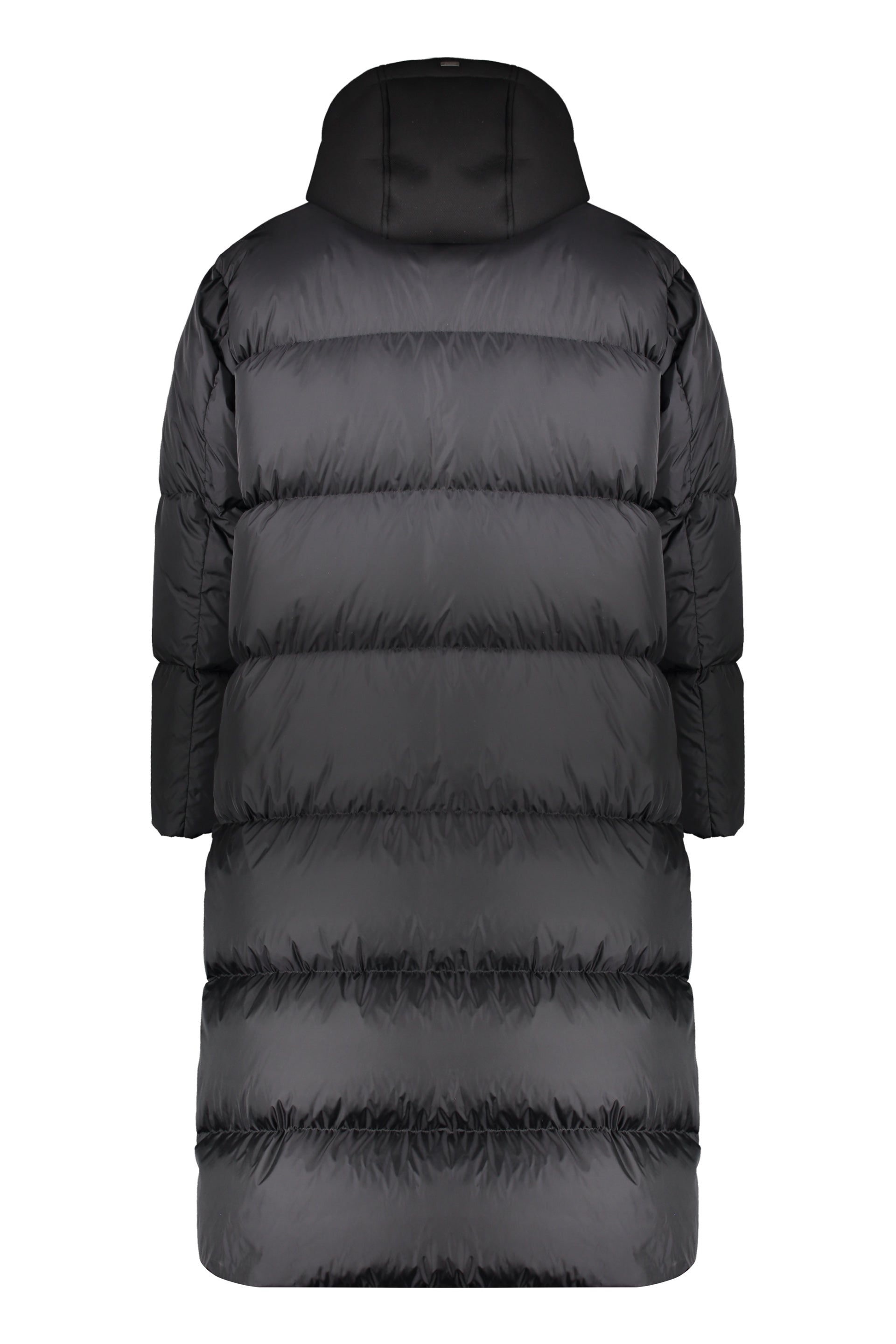 Long hooded down jacket