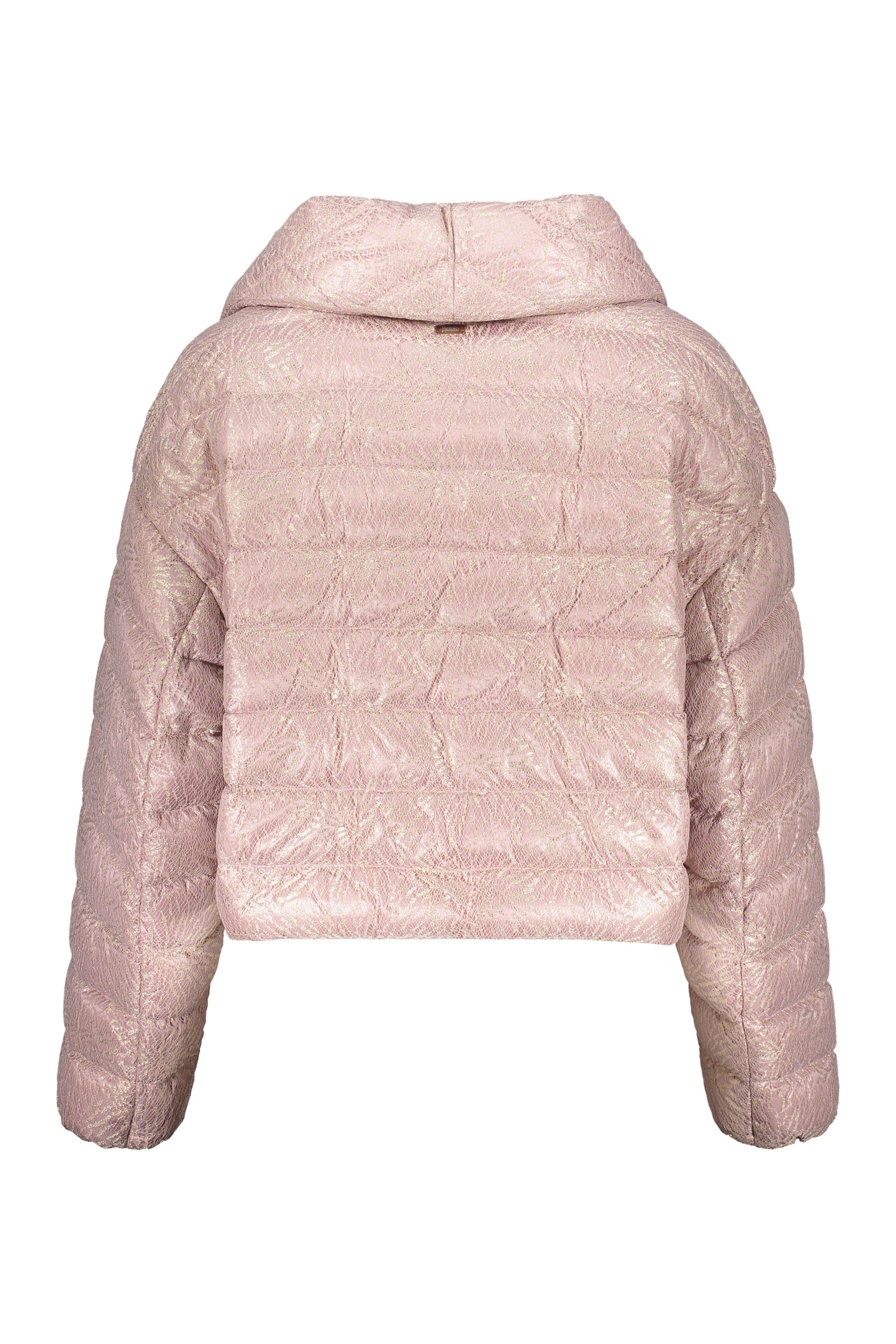 Cropped padded jacket pink