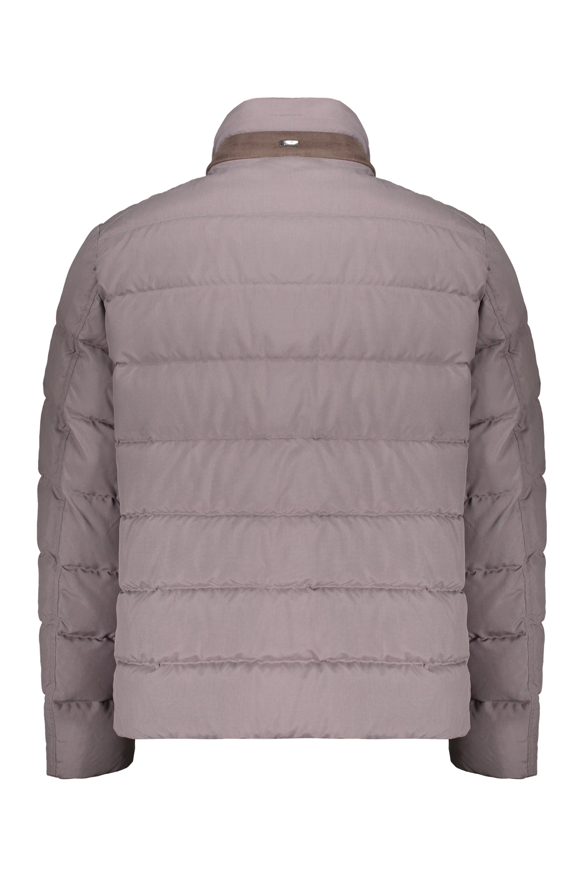 Down jacket with zipper and automatic buttons