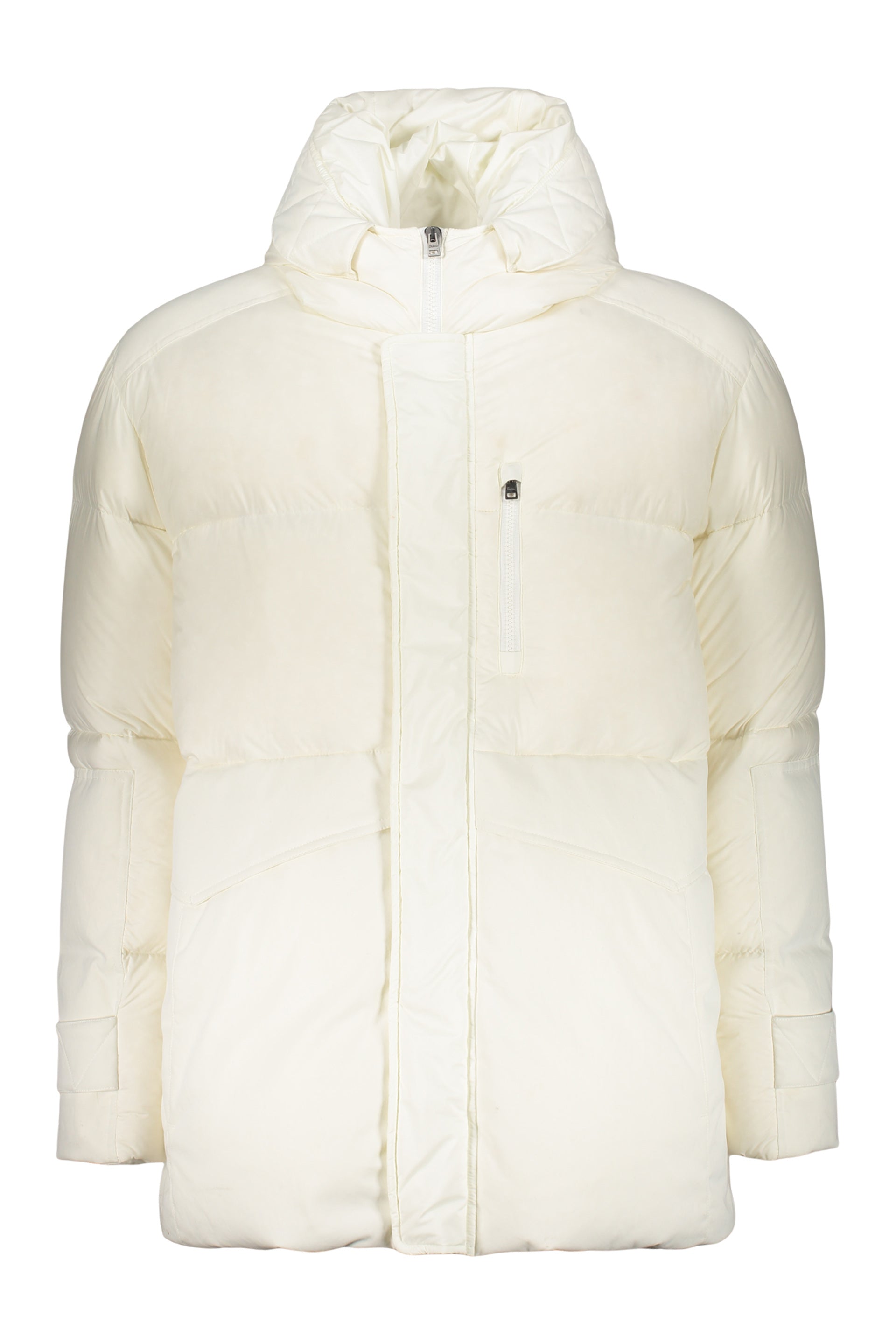White down jacket with hood