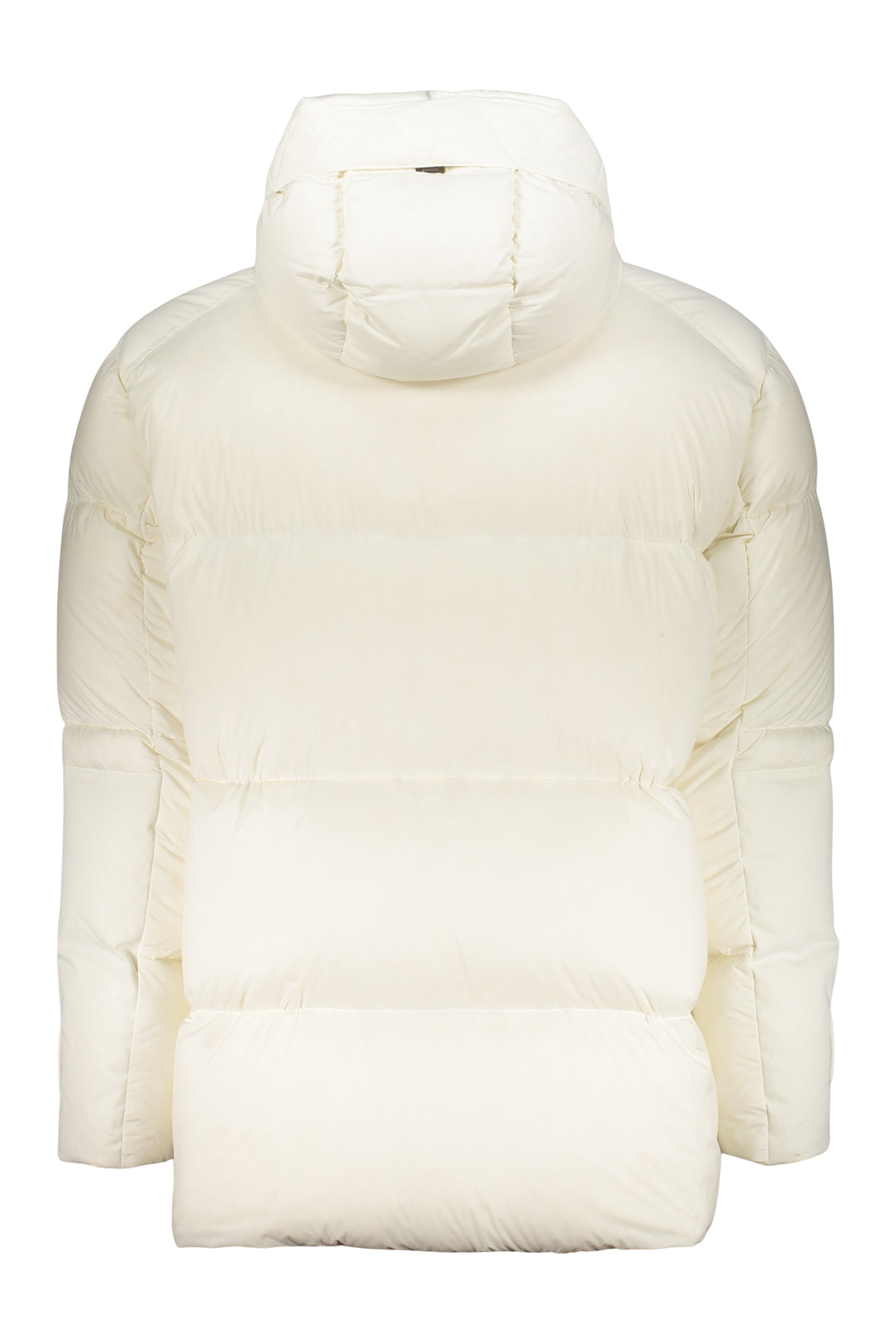 White down jacket with hood