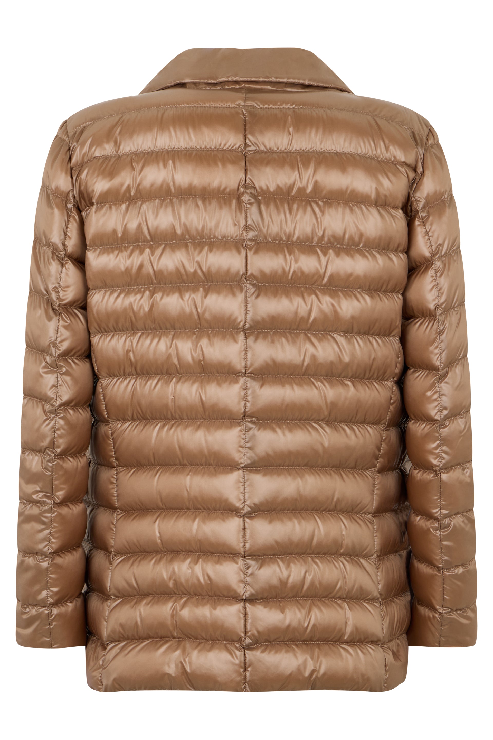 Padded jacket in brown color, minimalist and versatile design