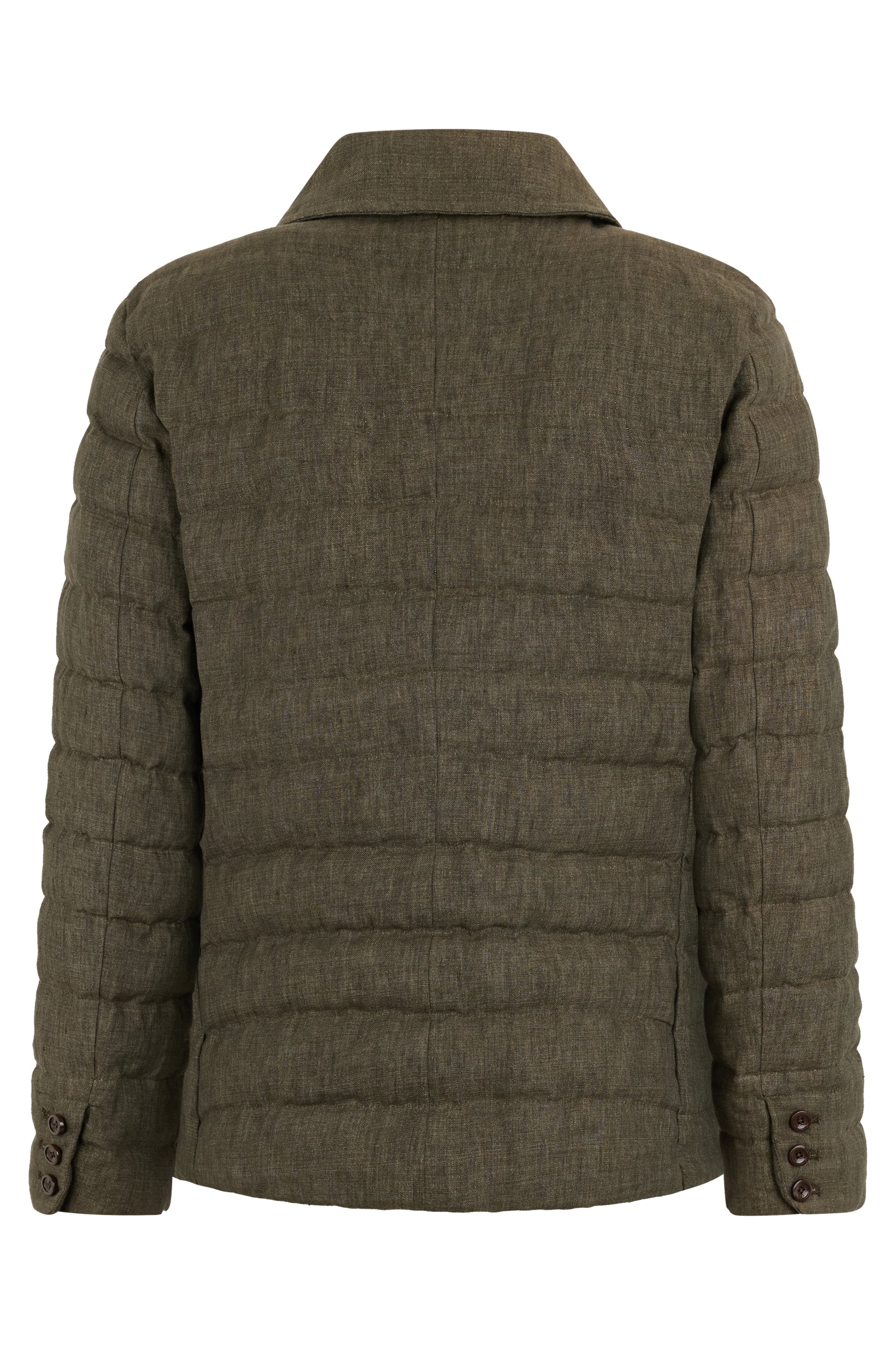 Padded khaki down jacket with versatile and chic design