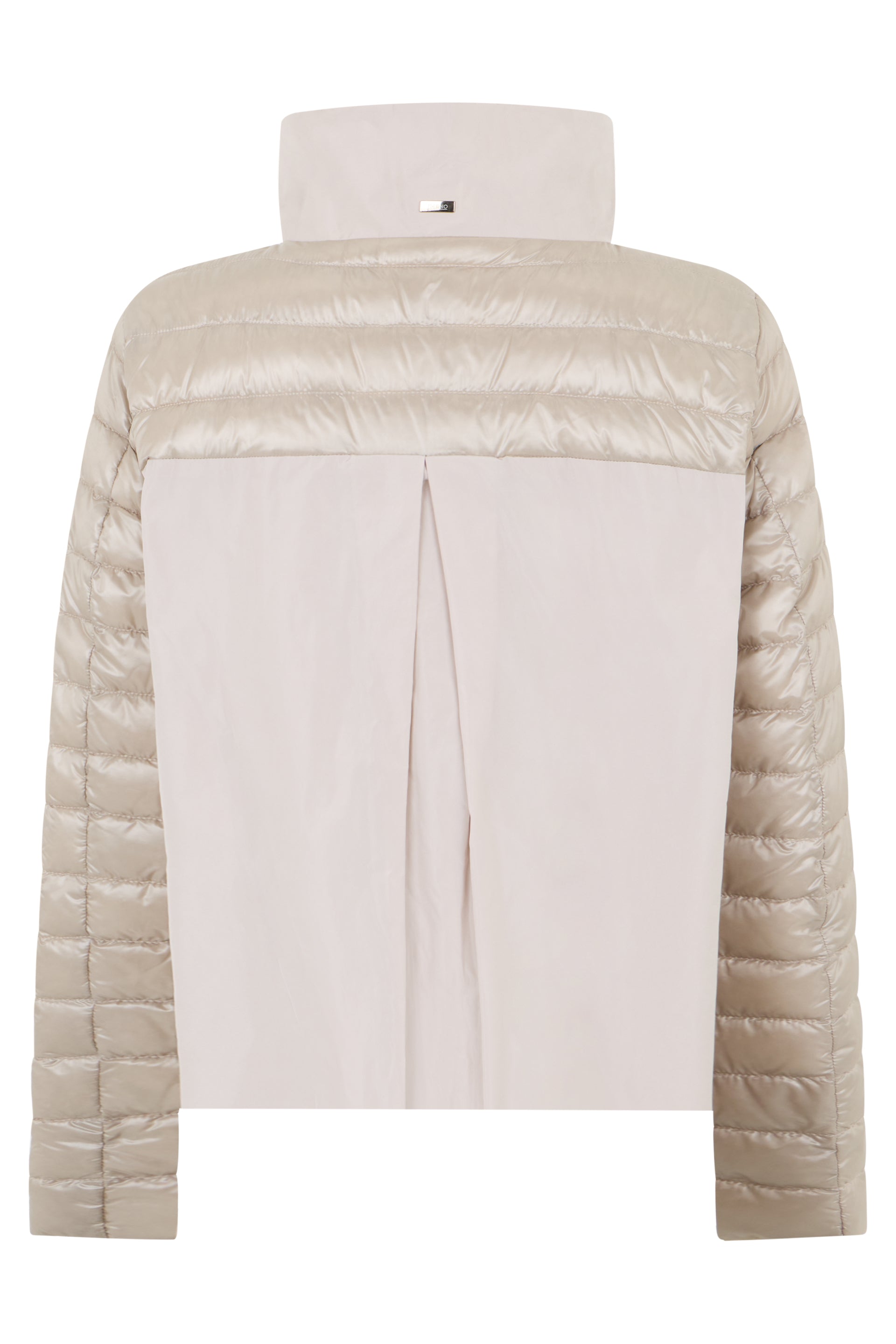 Sand-colored padded jacket elegant for any occasion