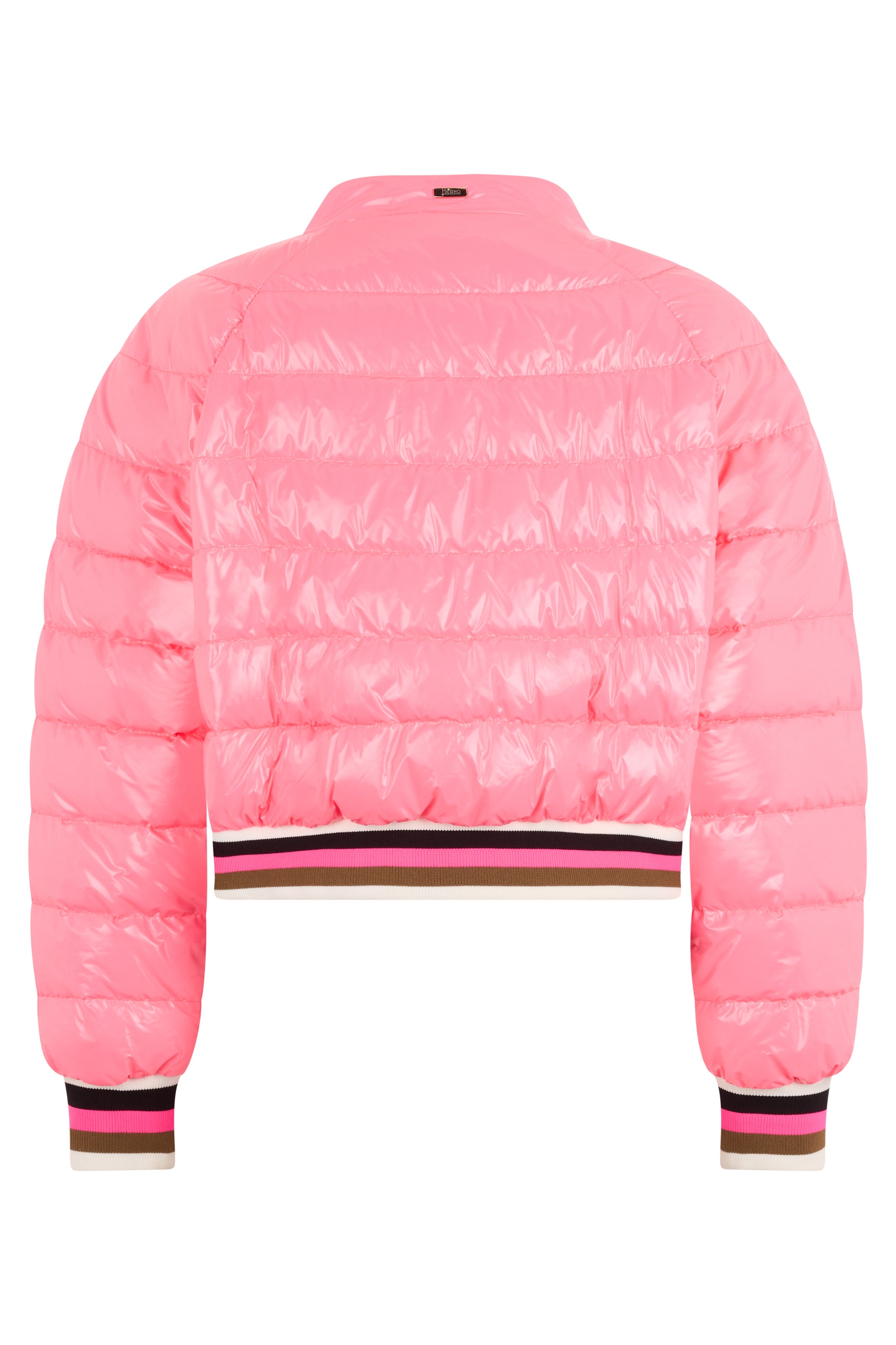 Pink quilted cropped jacket