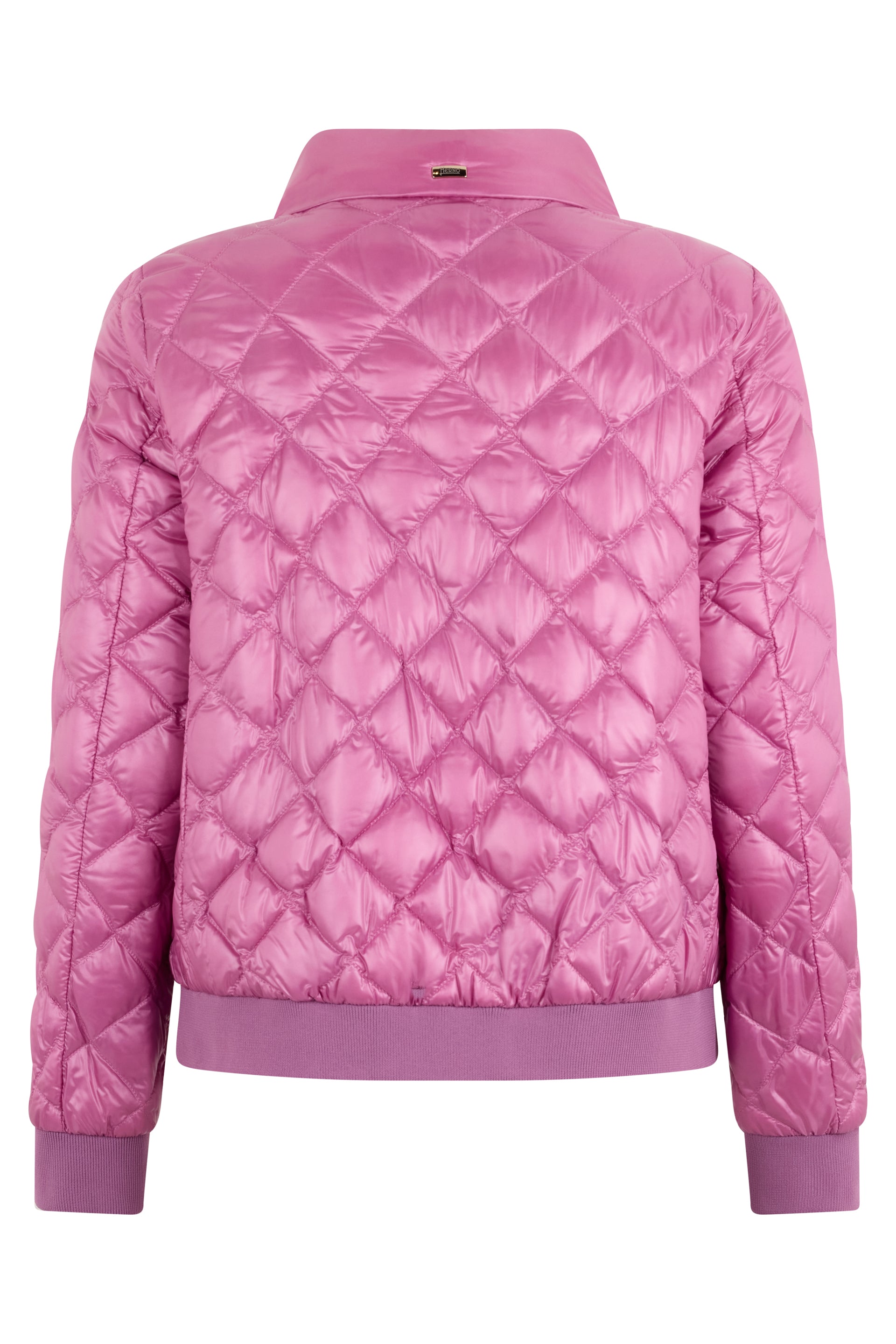Pink padded jacket with diamond pattern