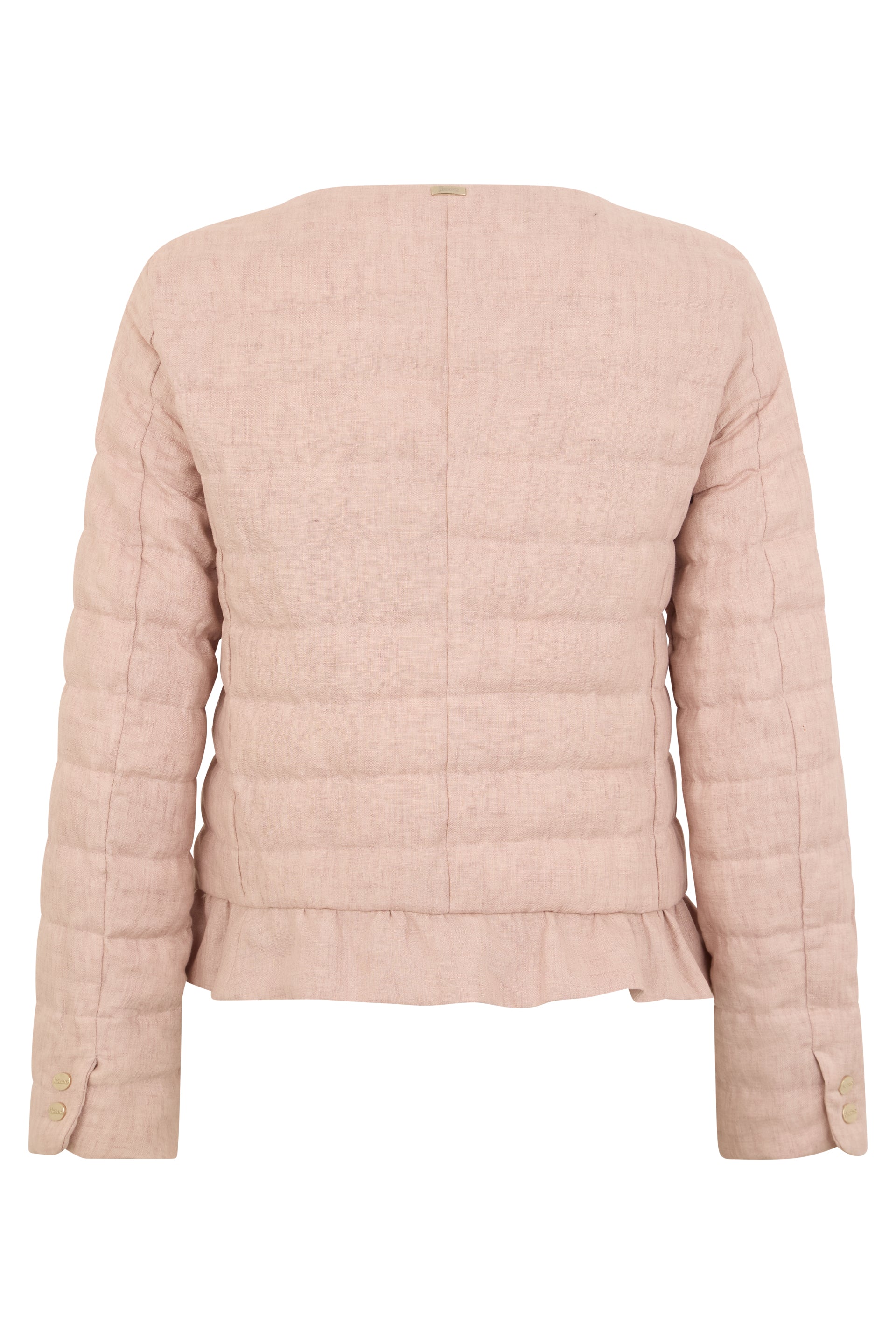 Elegant padded jacket with flounce at the waist