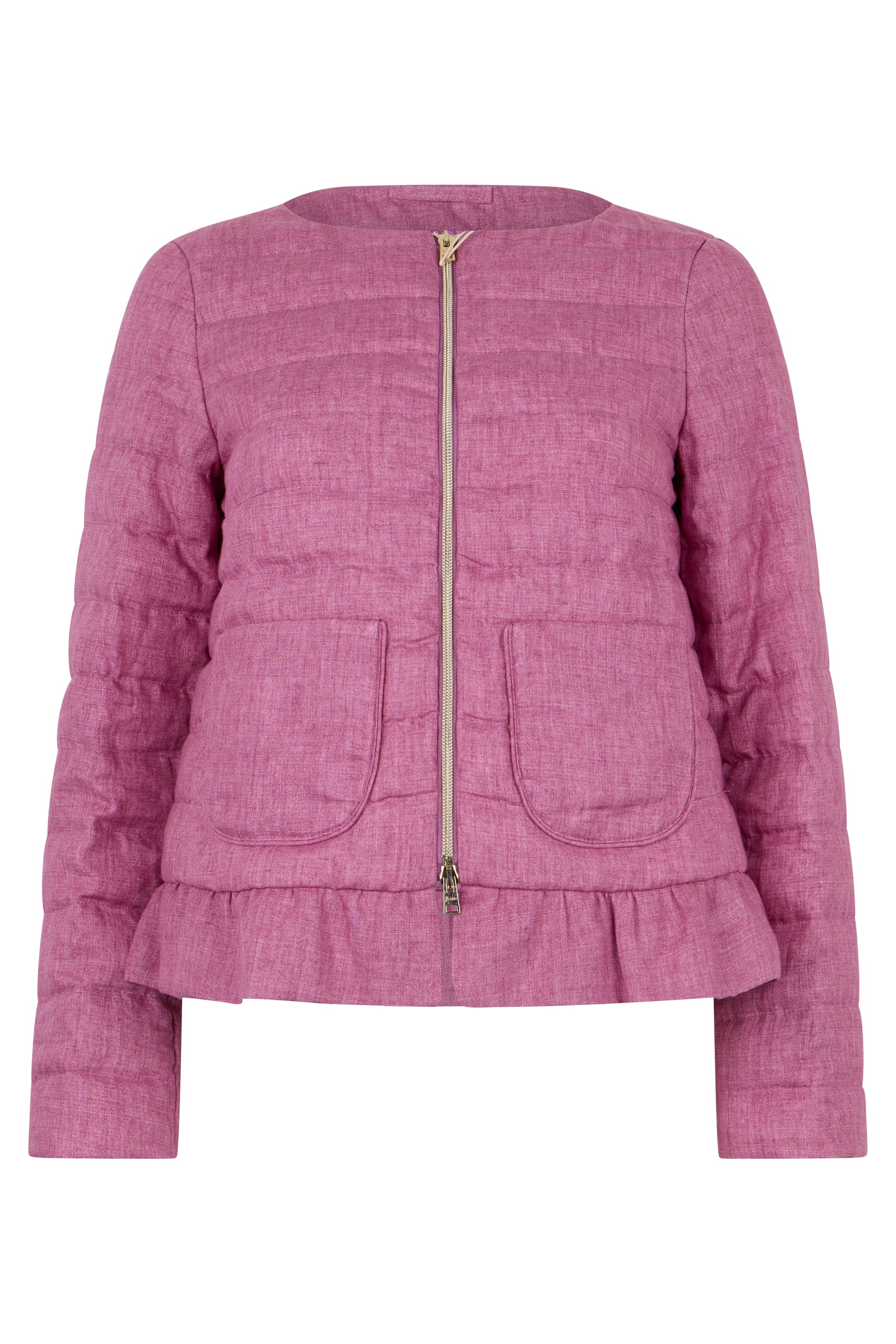 Elegant padded jacket with frill