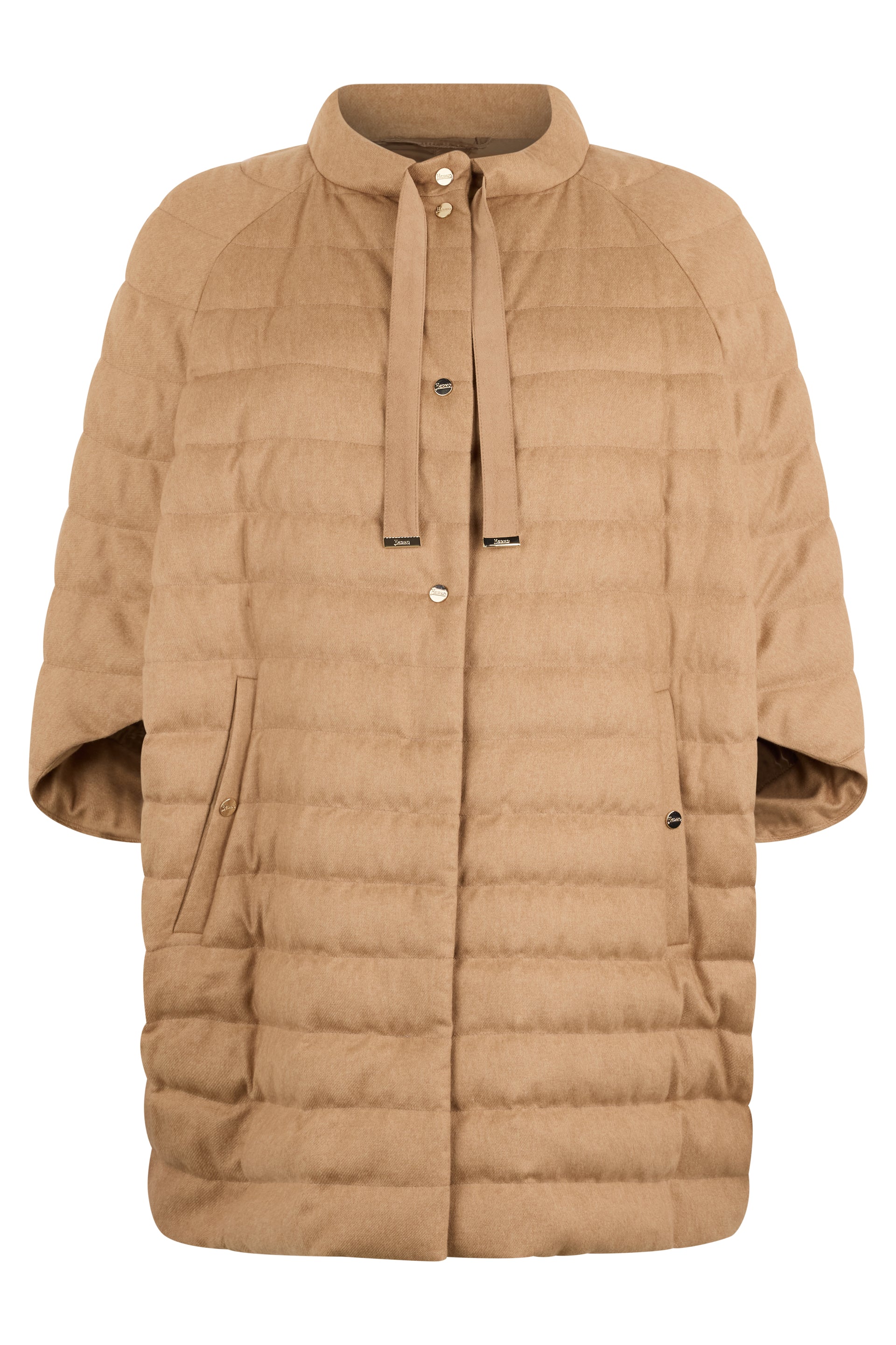 Beige oversized puffer jacket with versatile design