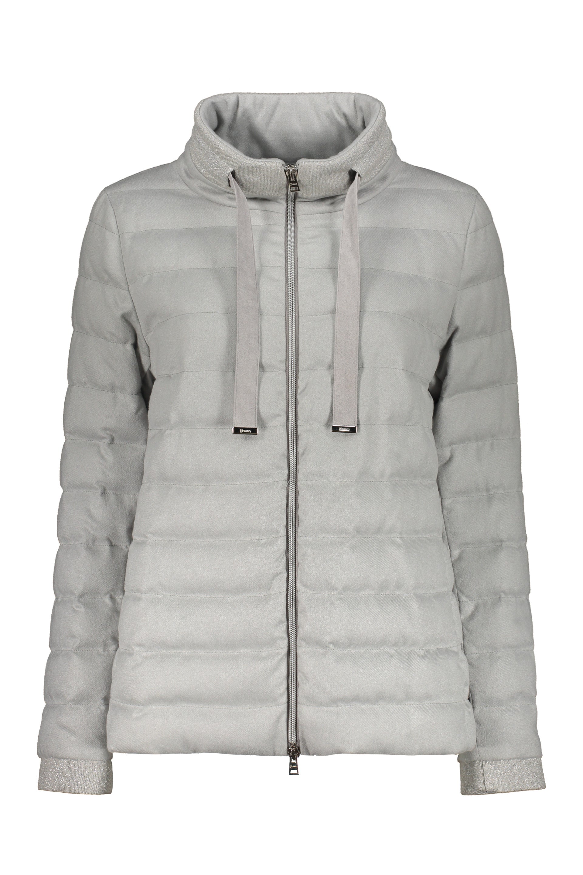 Light quilted jacket with adjustable collar