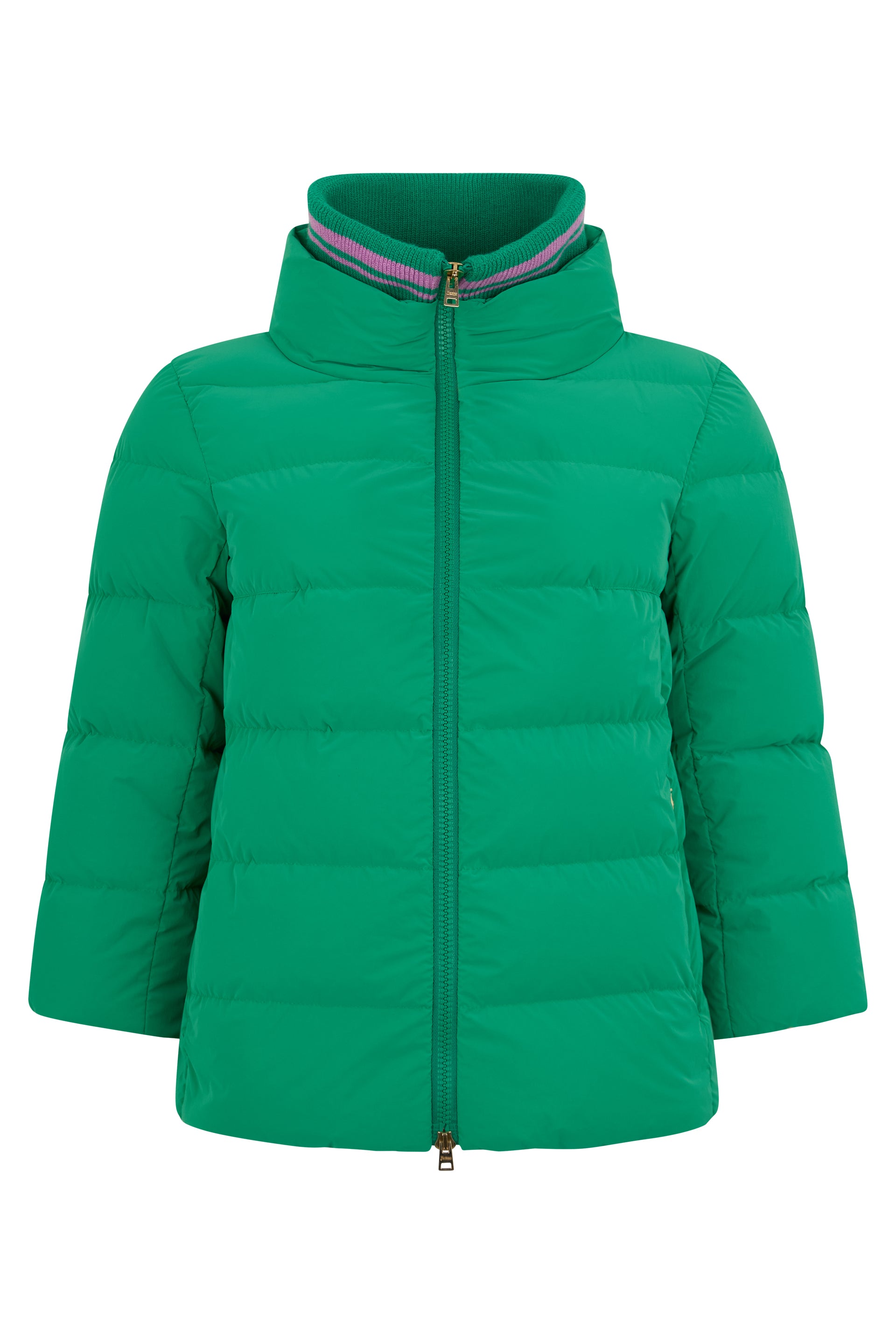Modern green padded jacket and comfortable
