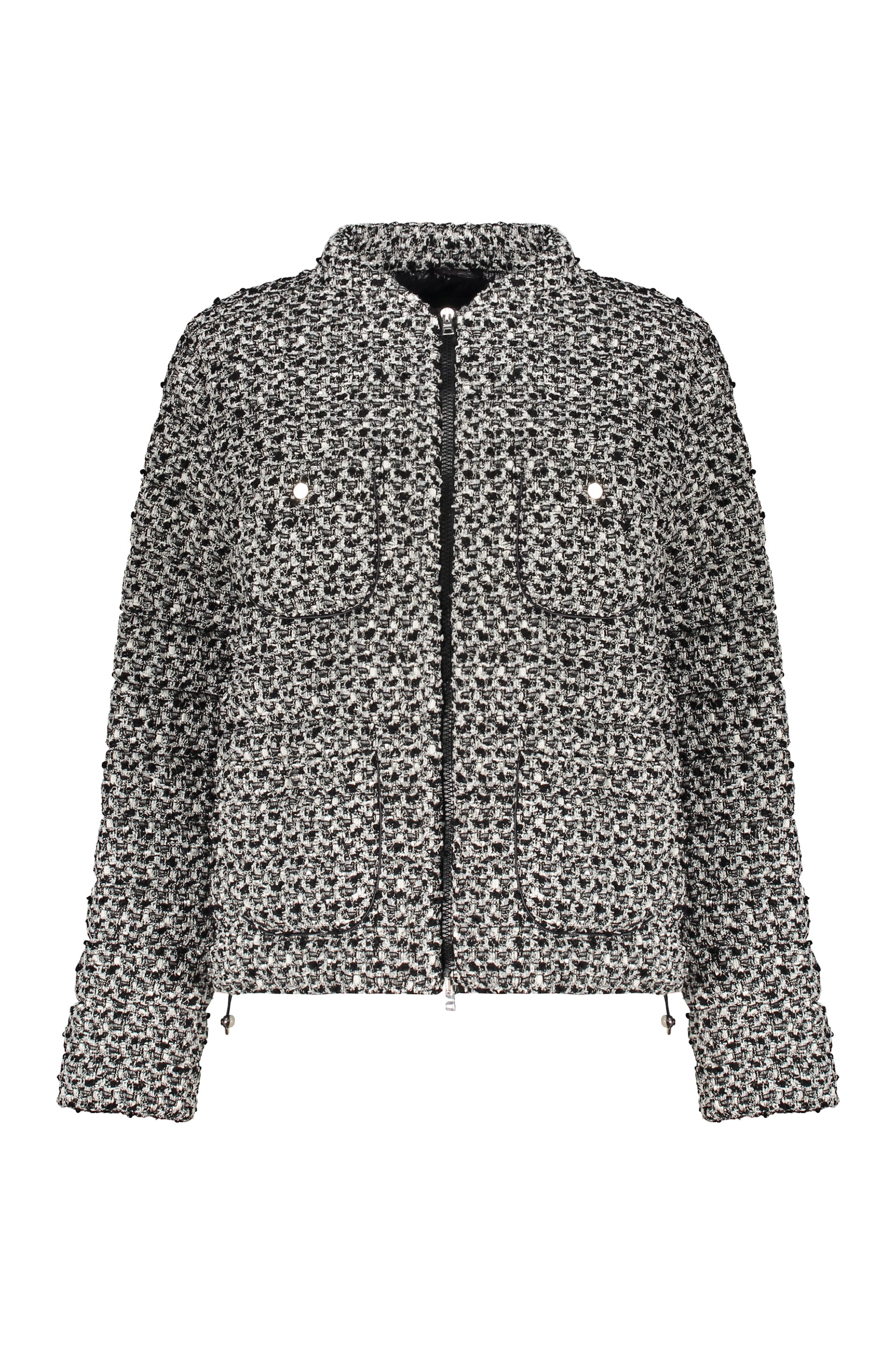 Bouclé knit down jacket