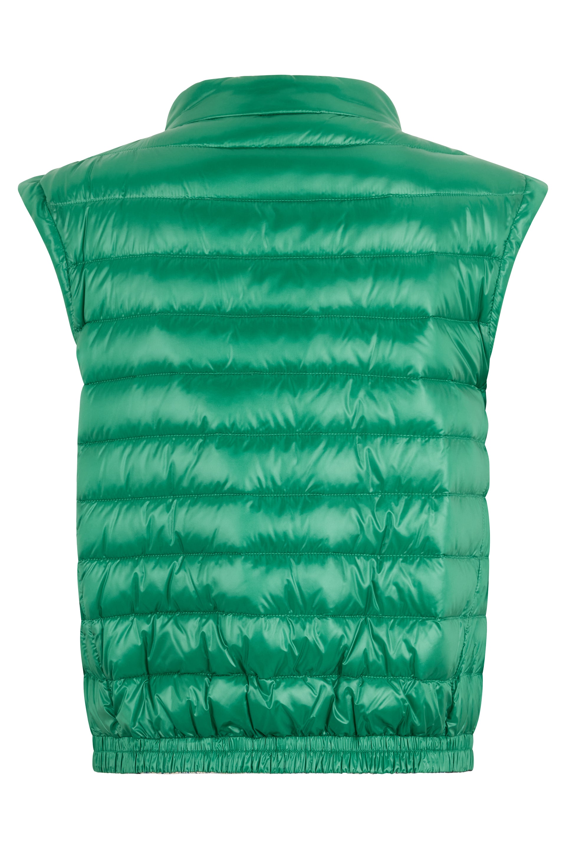 Green quilted gilet for outdoor comfort