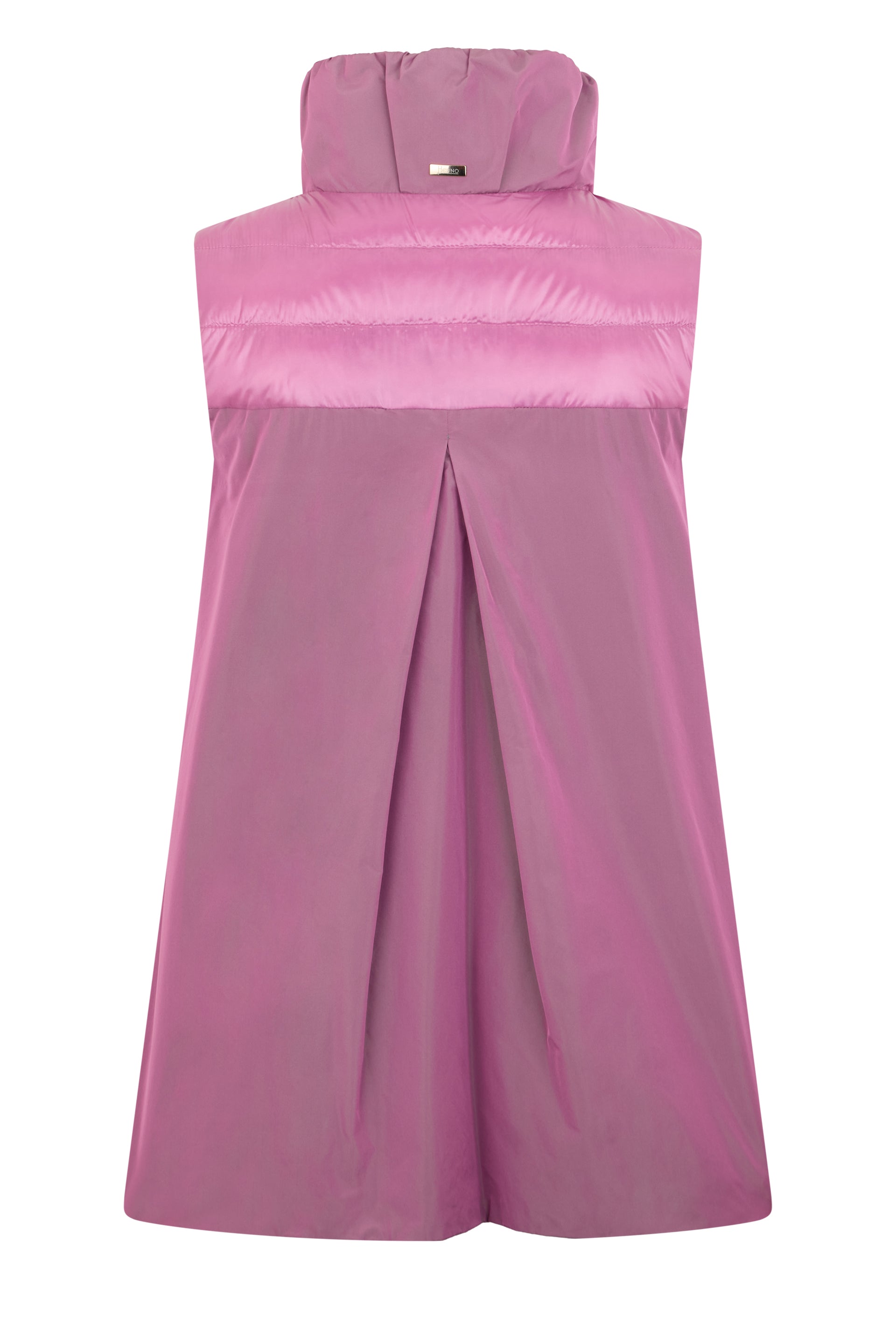 Light pink quilted vest with zipper