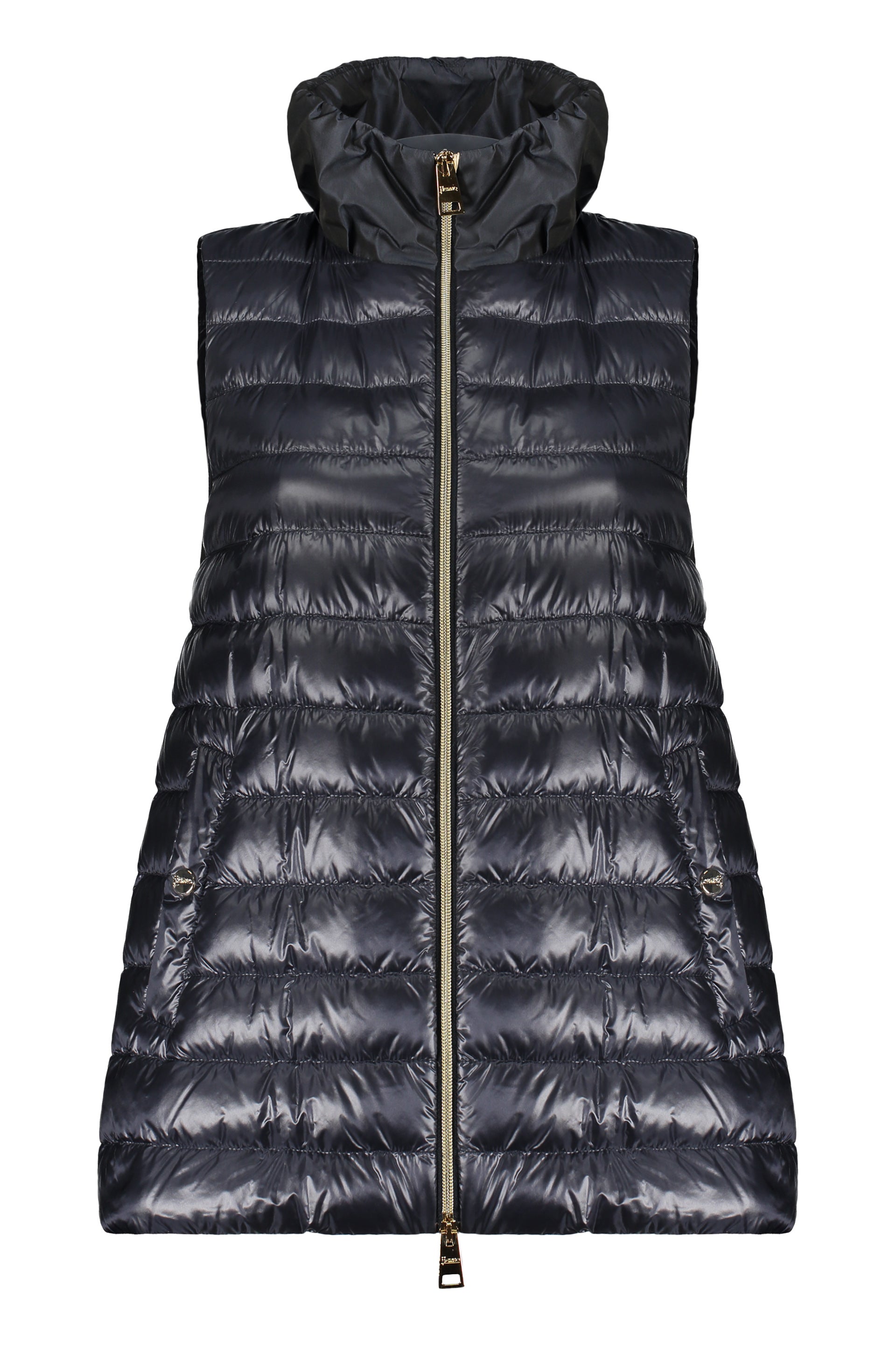 Dark blue padded gilet, stylish and versatile