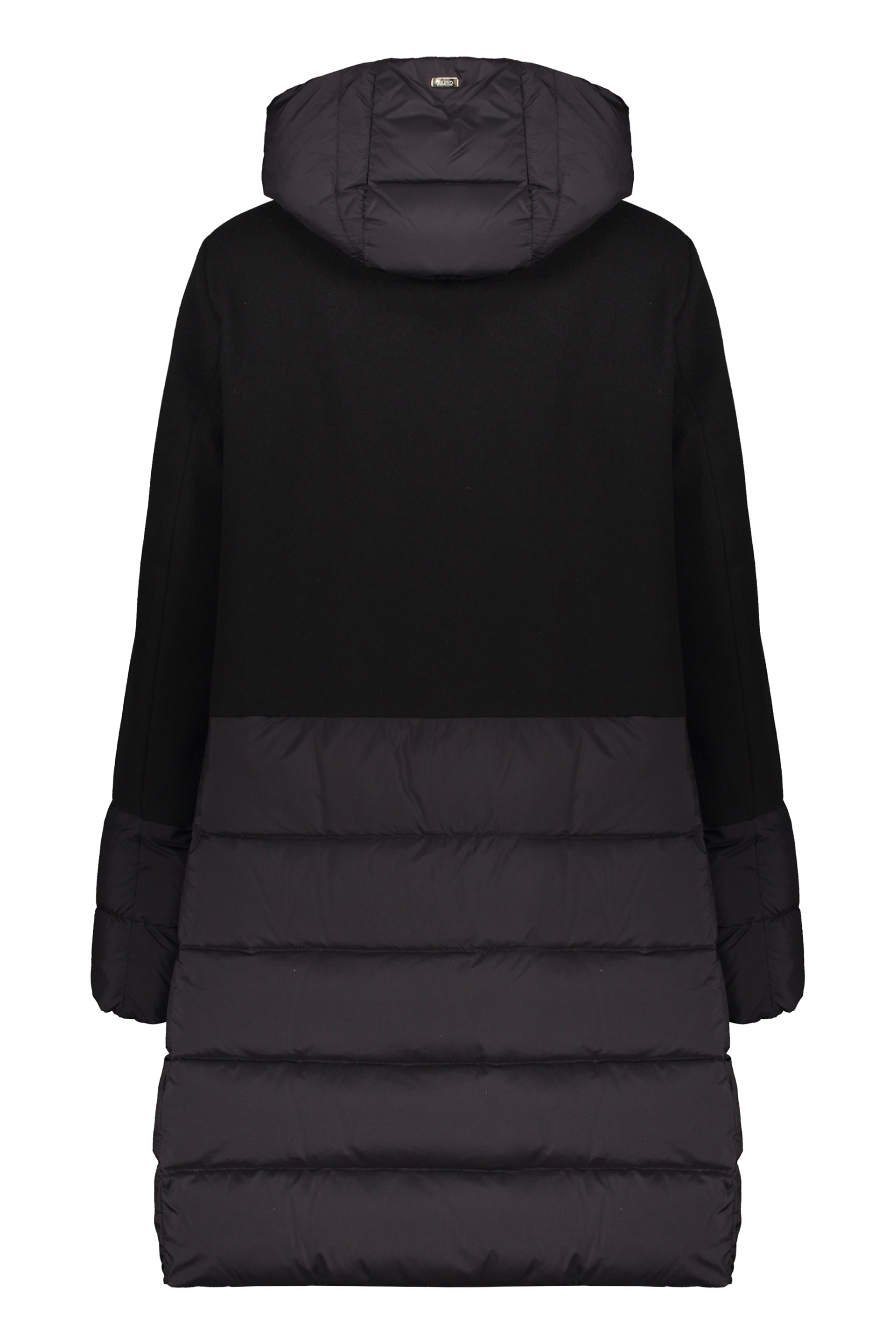 Elegant padded coat with zip and warm hood