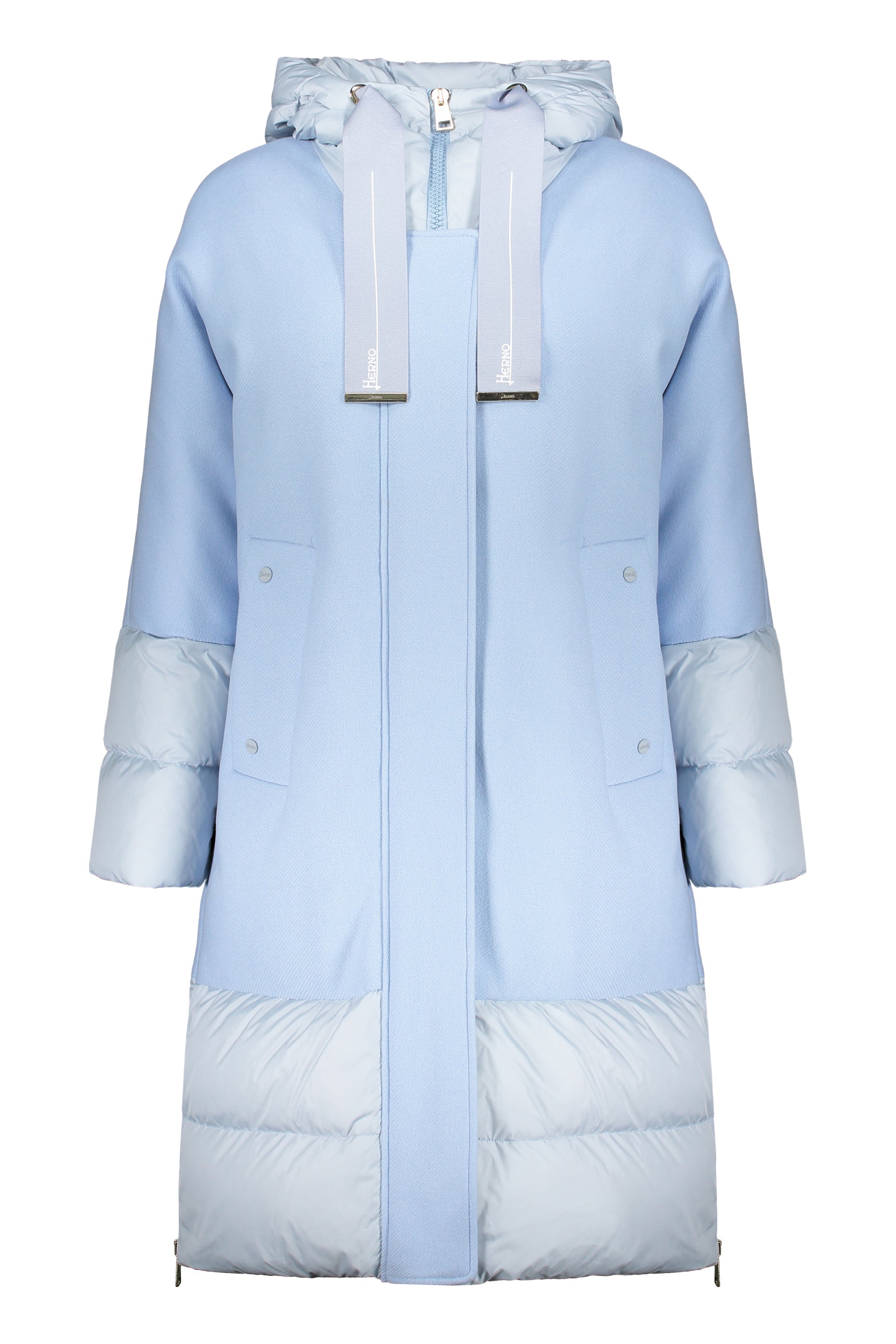 Hooded full-zip down jacket