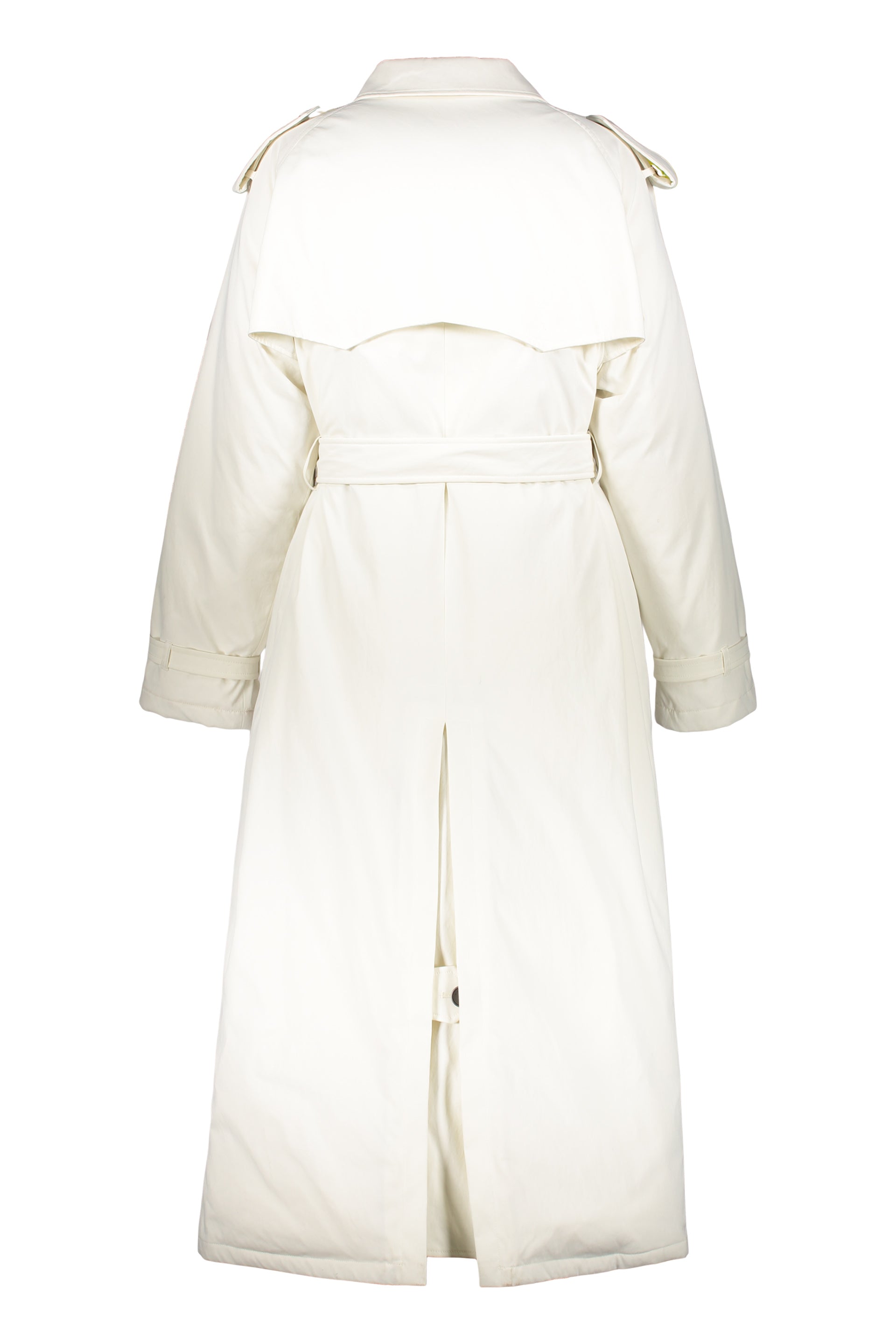 Elegant light padded trench coat with metal buttons