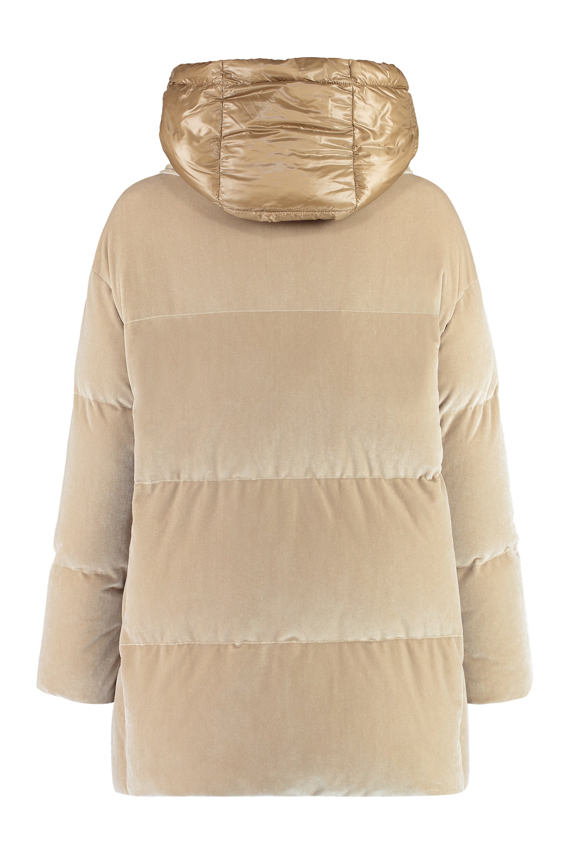 Hooded full-zip down jacket