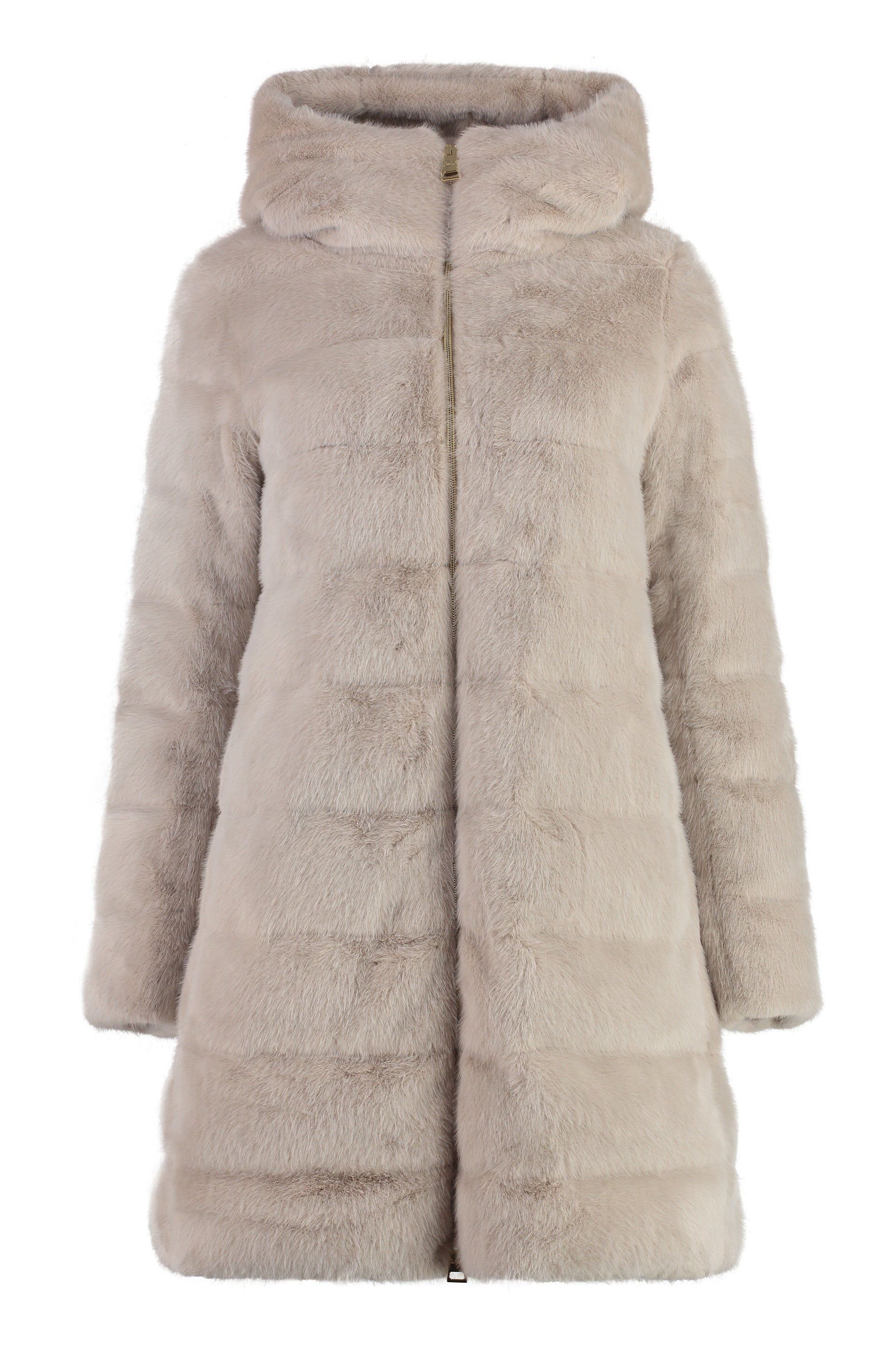 Hooded faux fur jacket