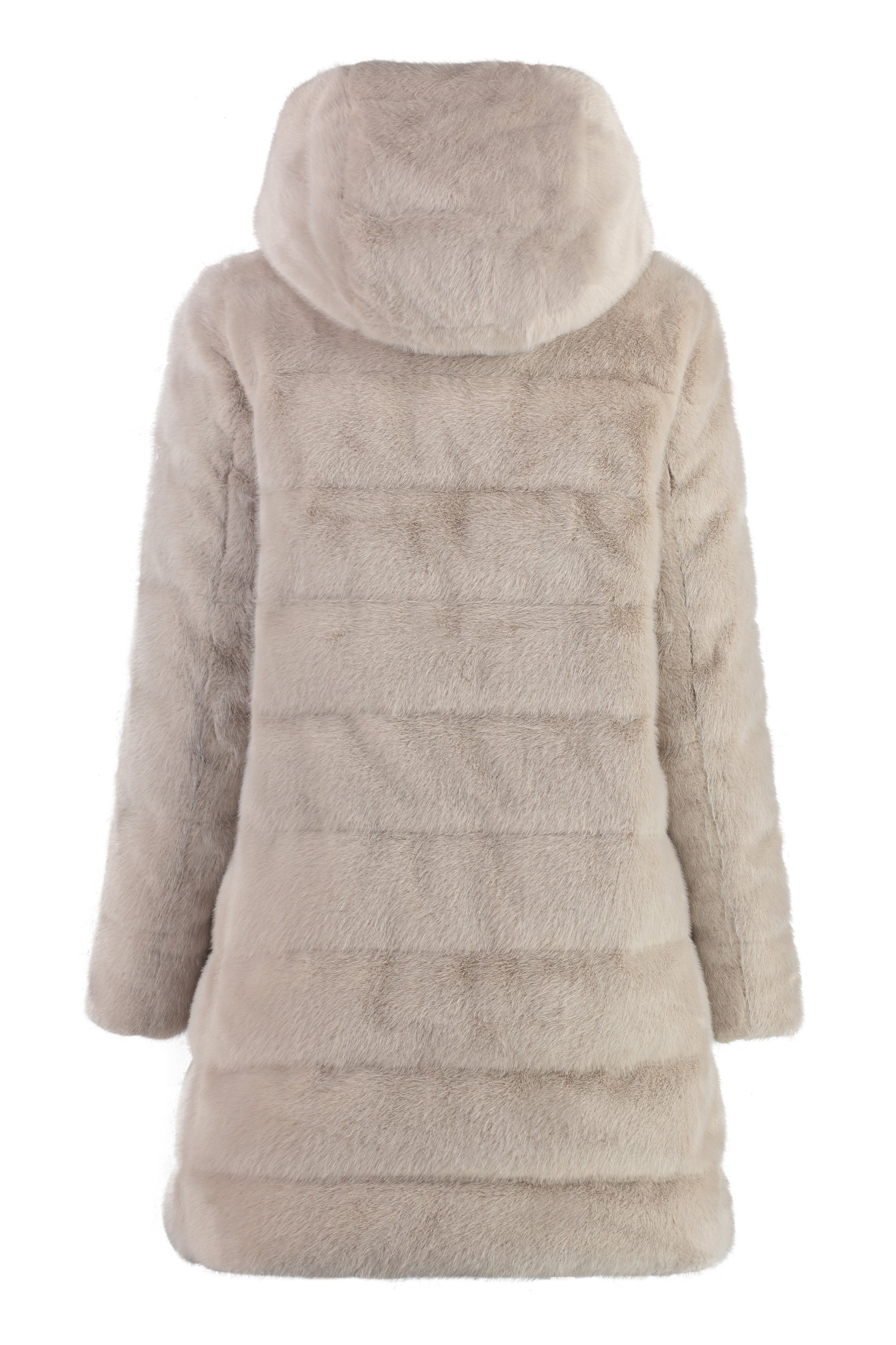 Hooded faux fur jacket