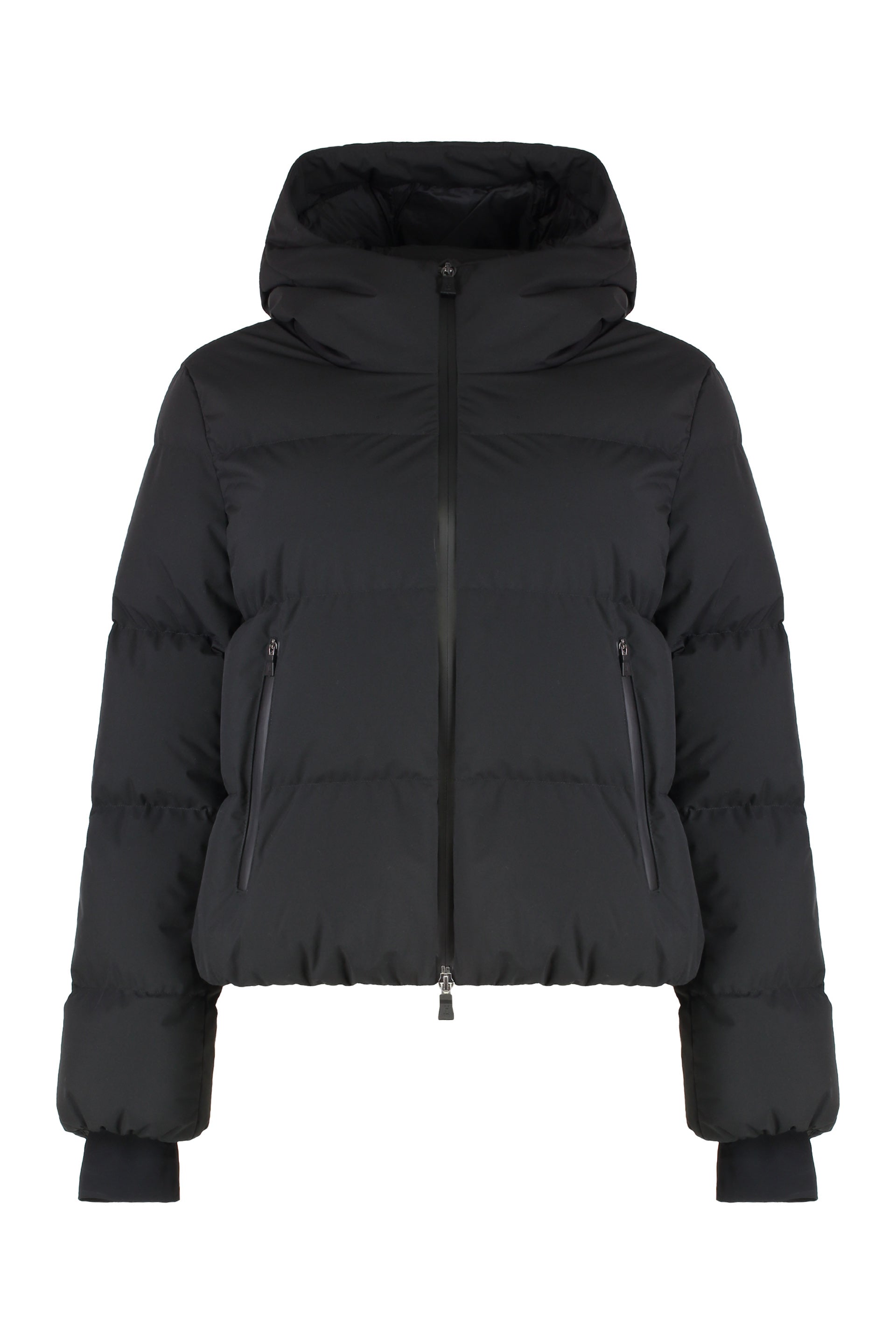 Hooded short down jacket
