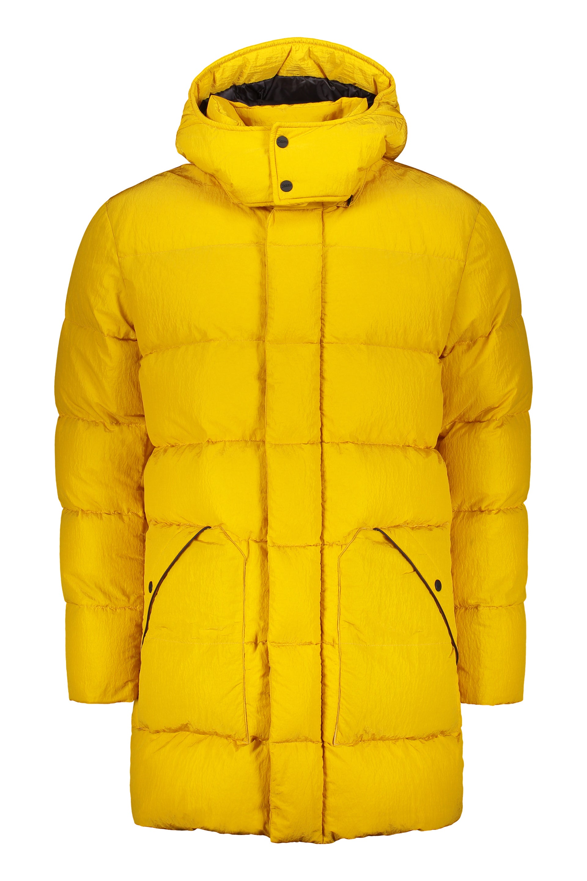 Laminar hooded down jacket