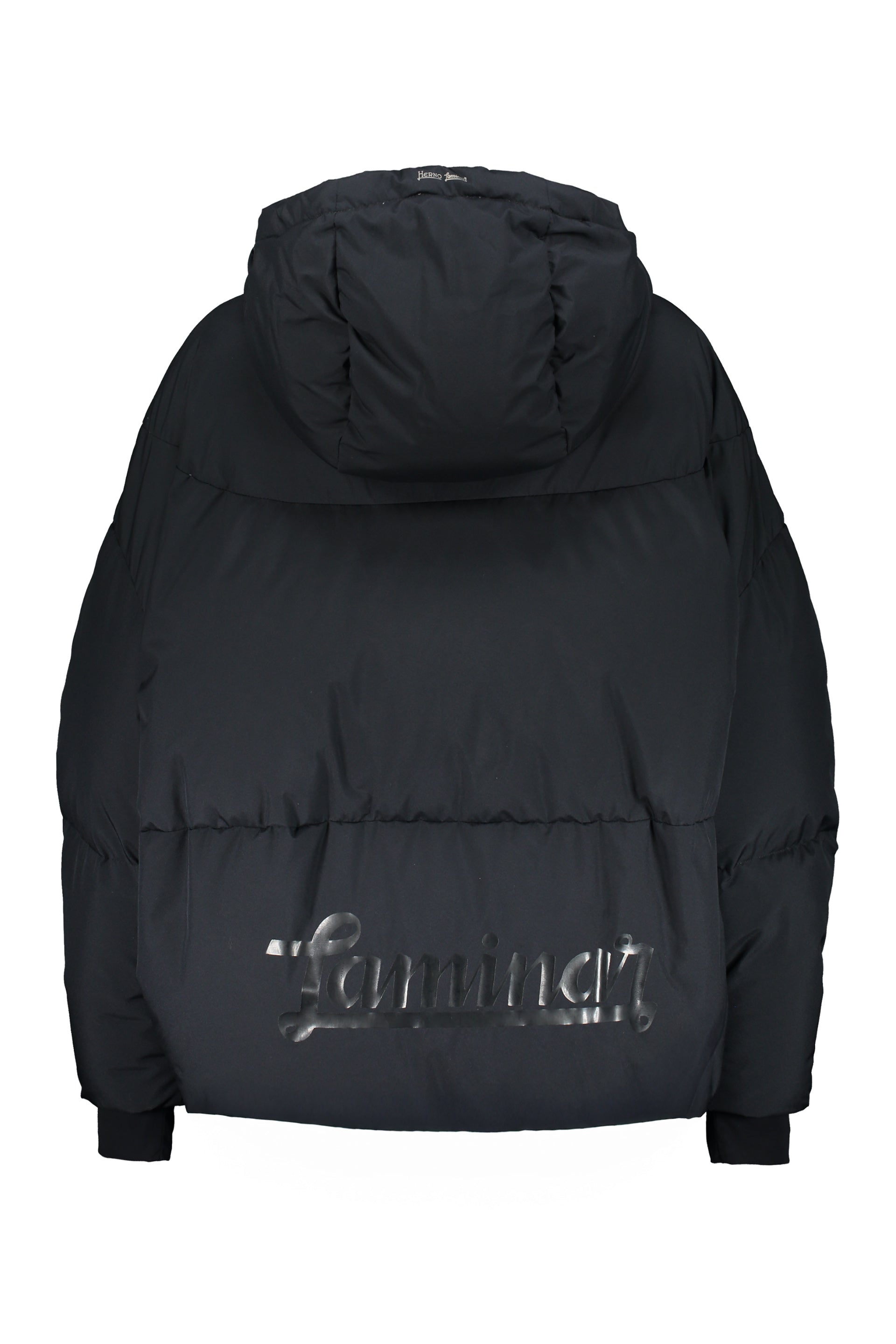 Down jacket with zipper and hood