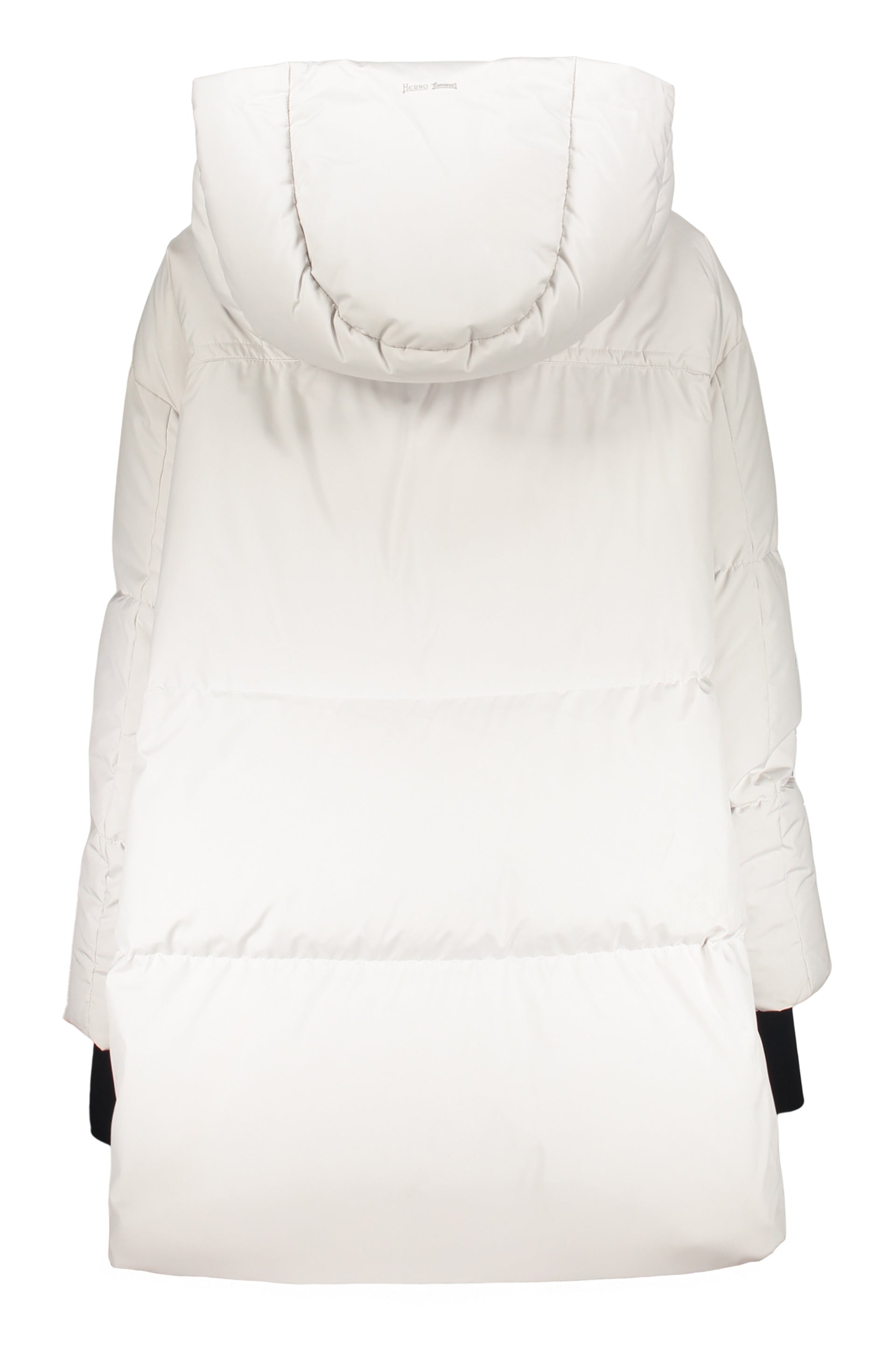 Elegant white long jacket with hood